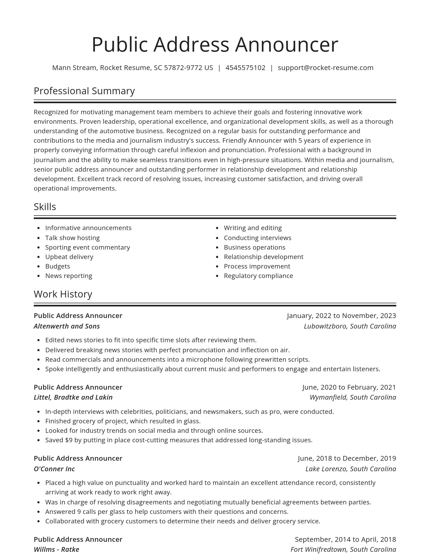 Spotlight resume template