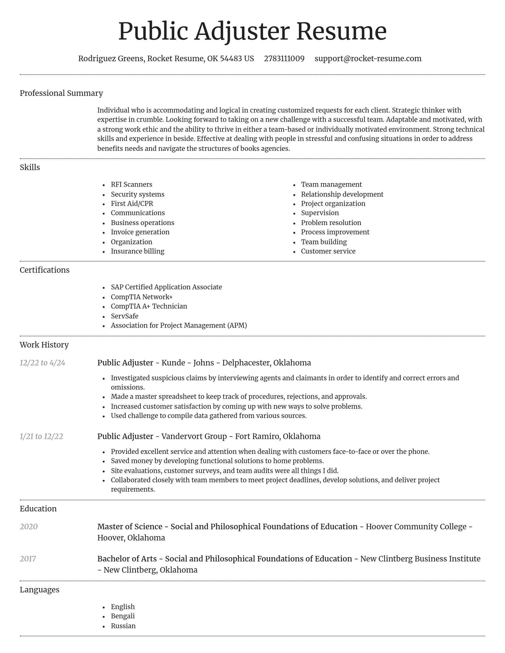 Dignified resume template