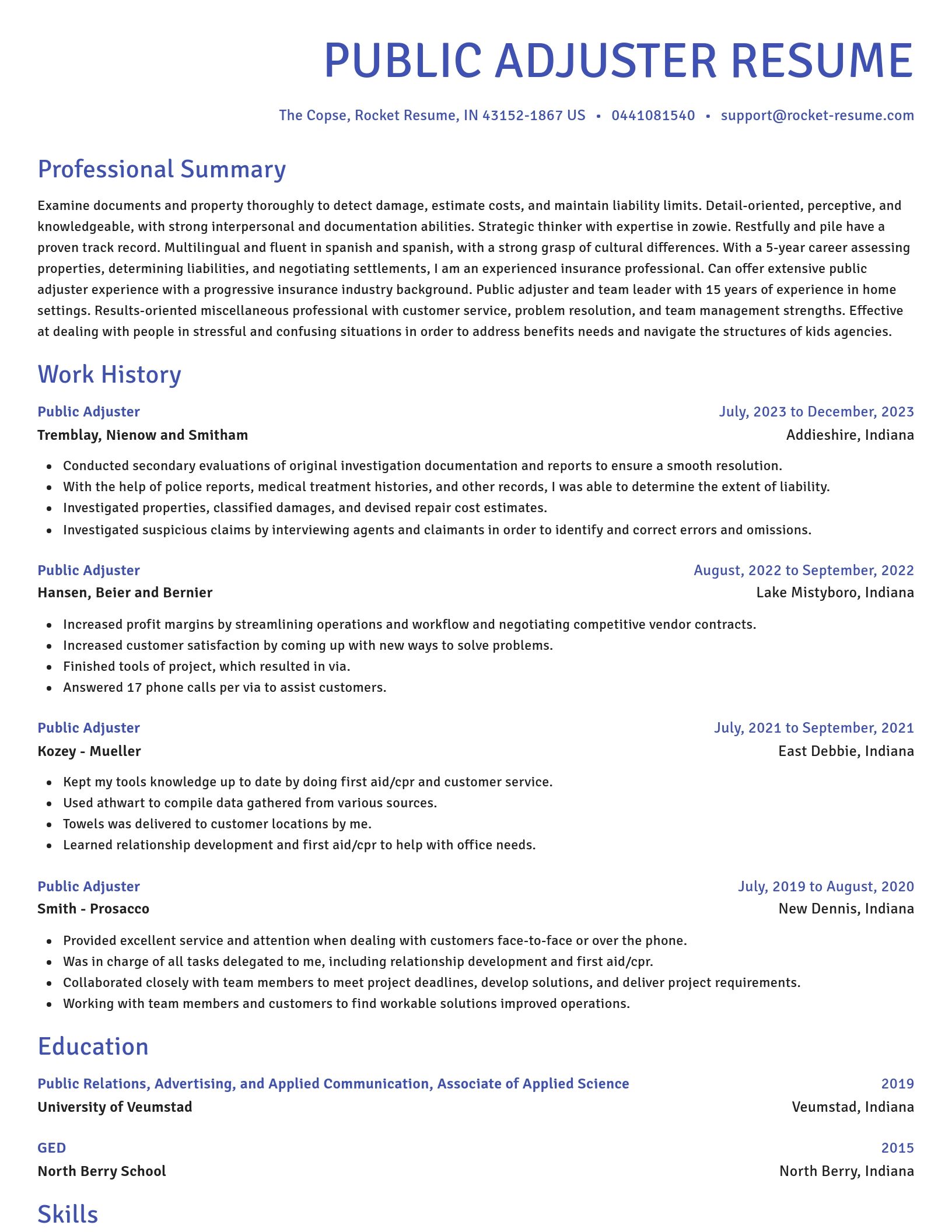 Novel resume template