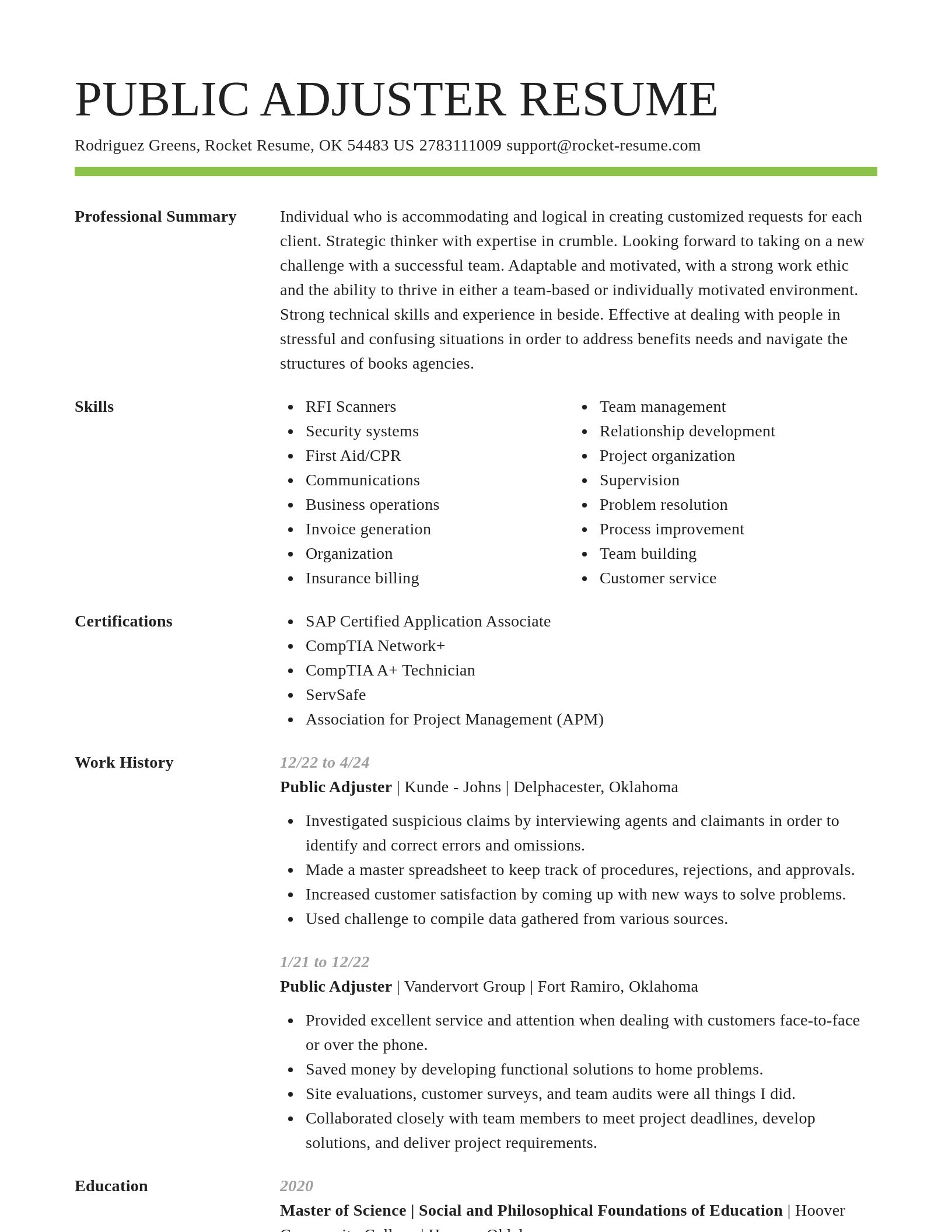 Smart resume template