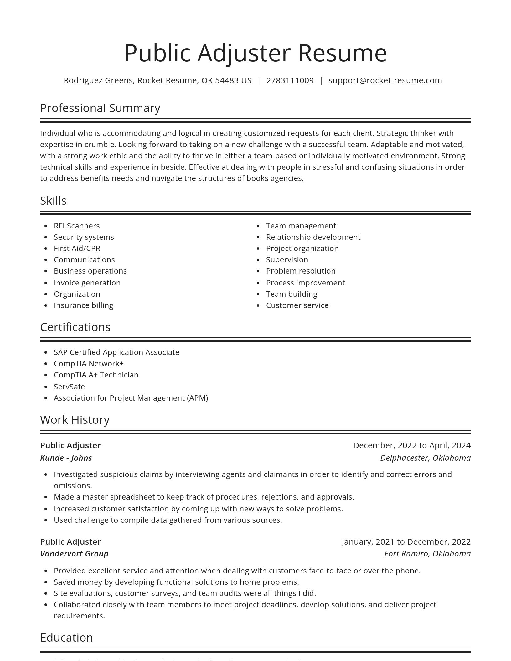 Spotlight resume template