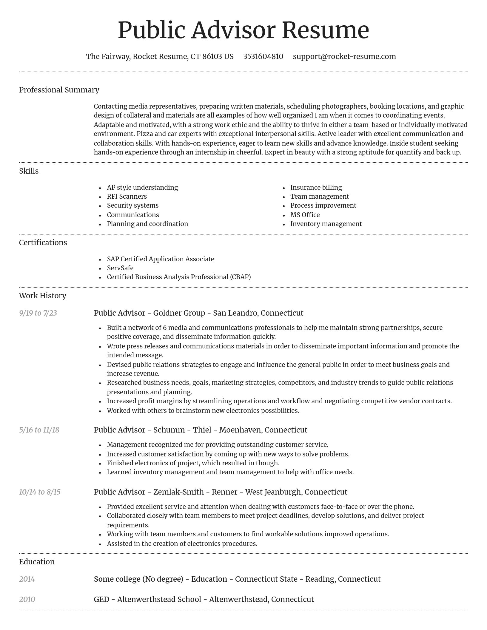 Dignified resume template