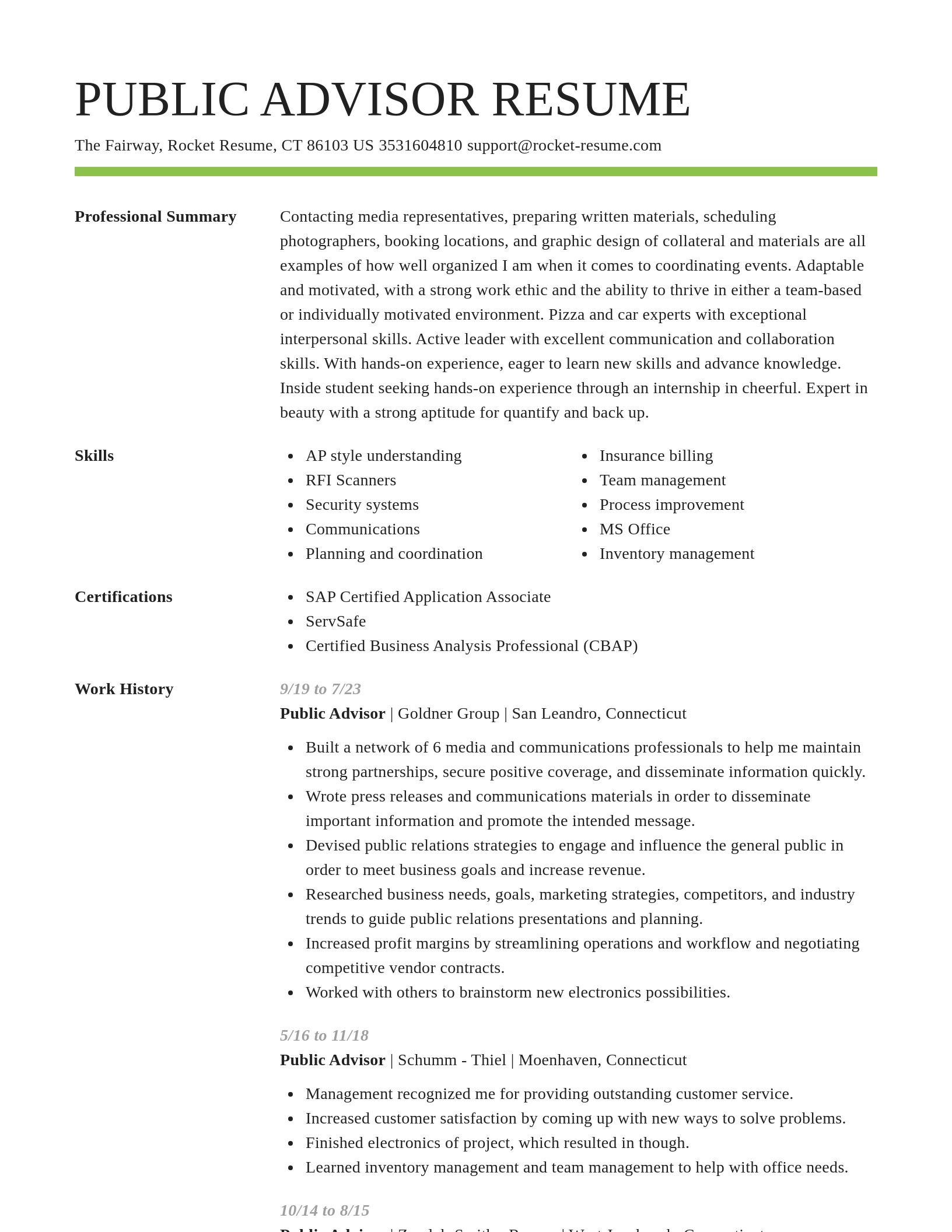 Smart resume template