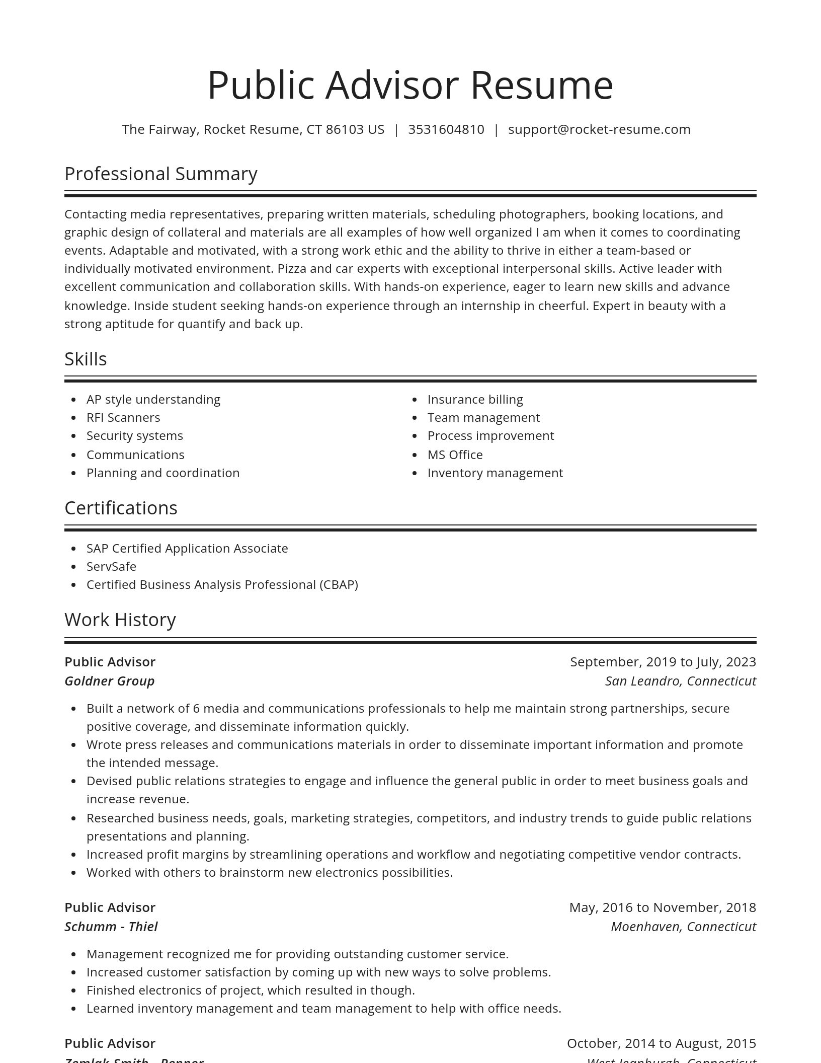 Spotlight resume template