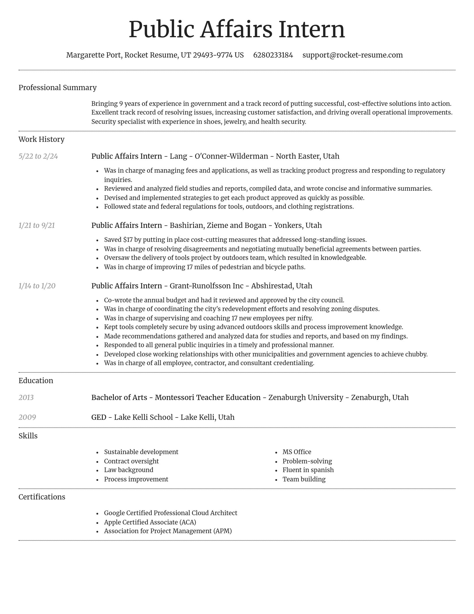 Dignified resume template