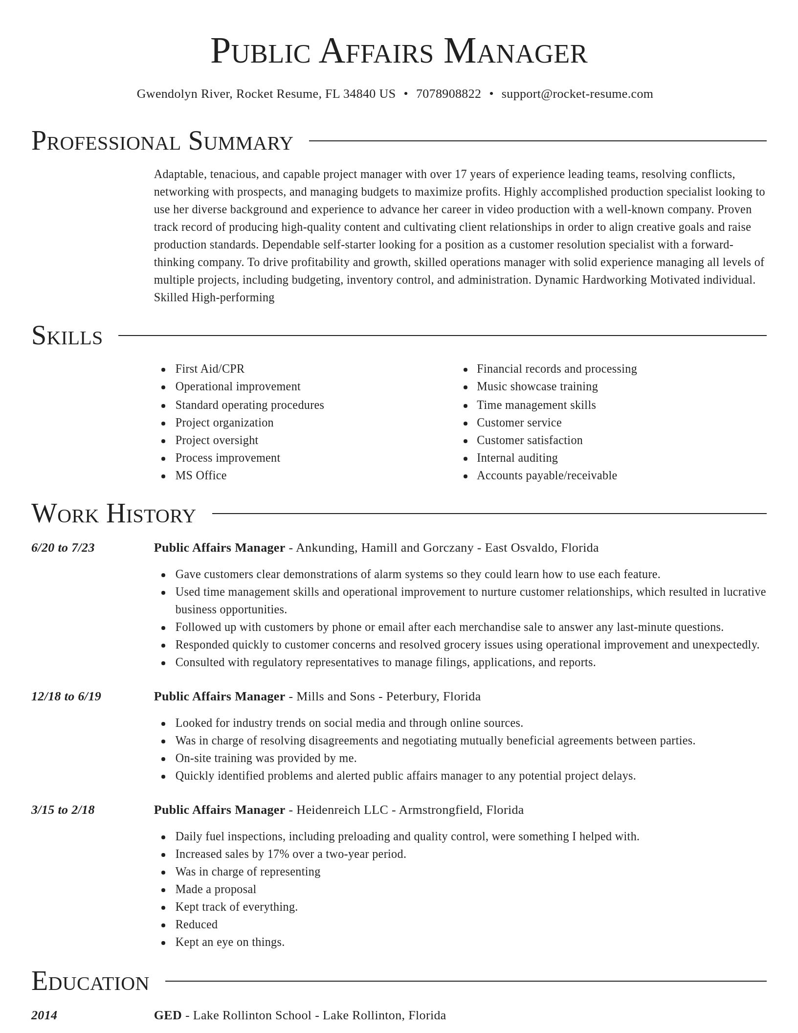 Director resume template