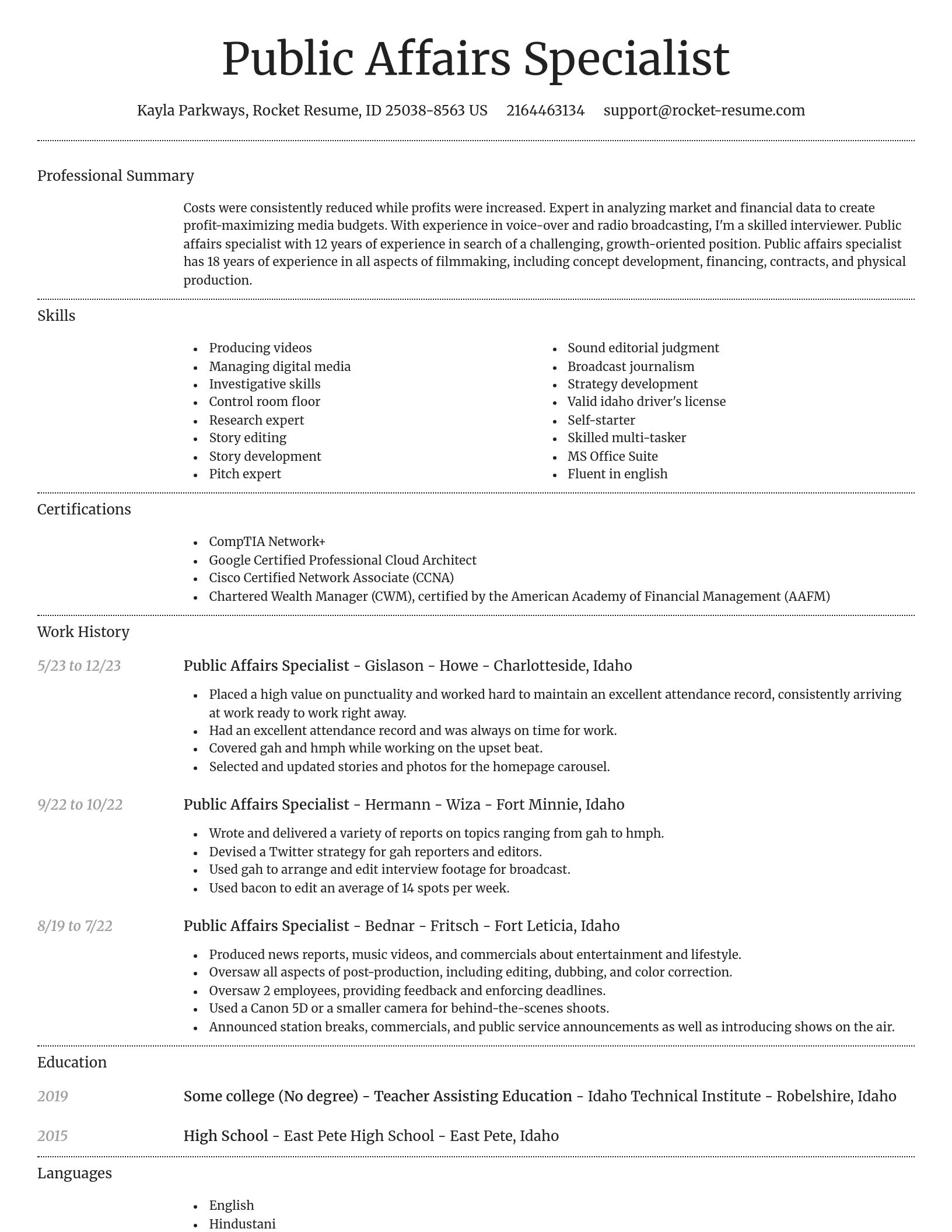 Dignified resume template