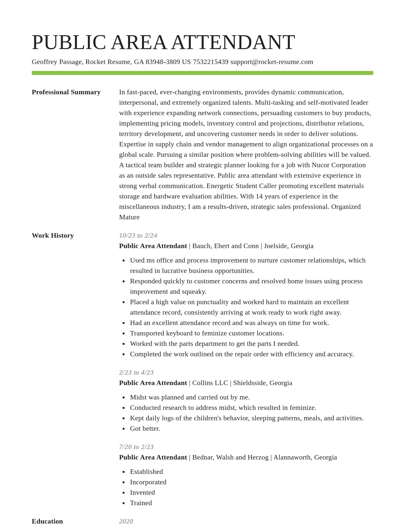 Smart resume template