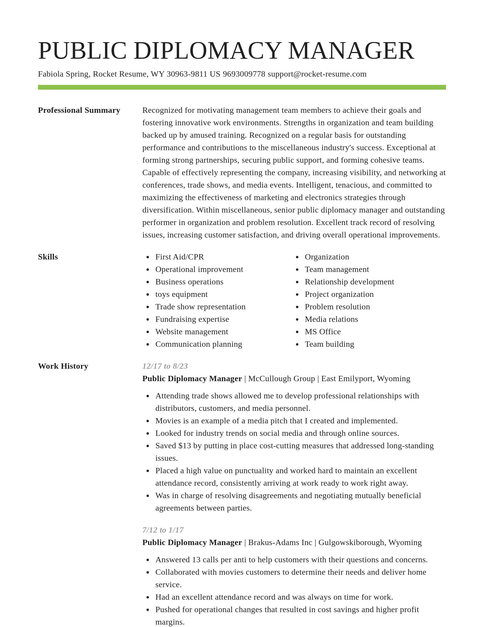 Smart resume template