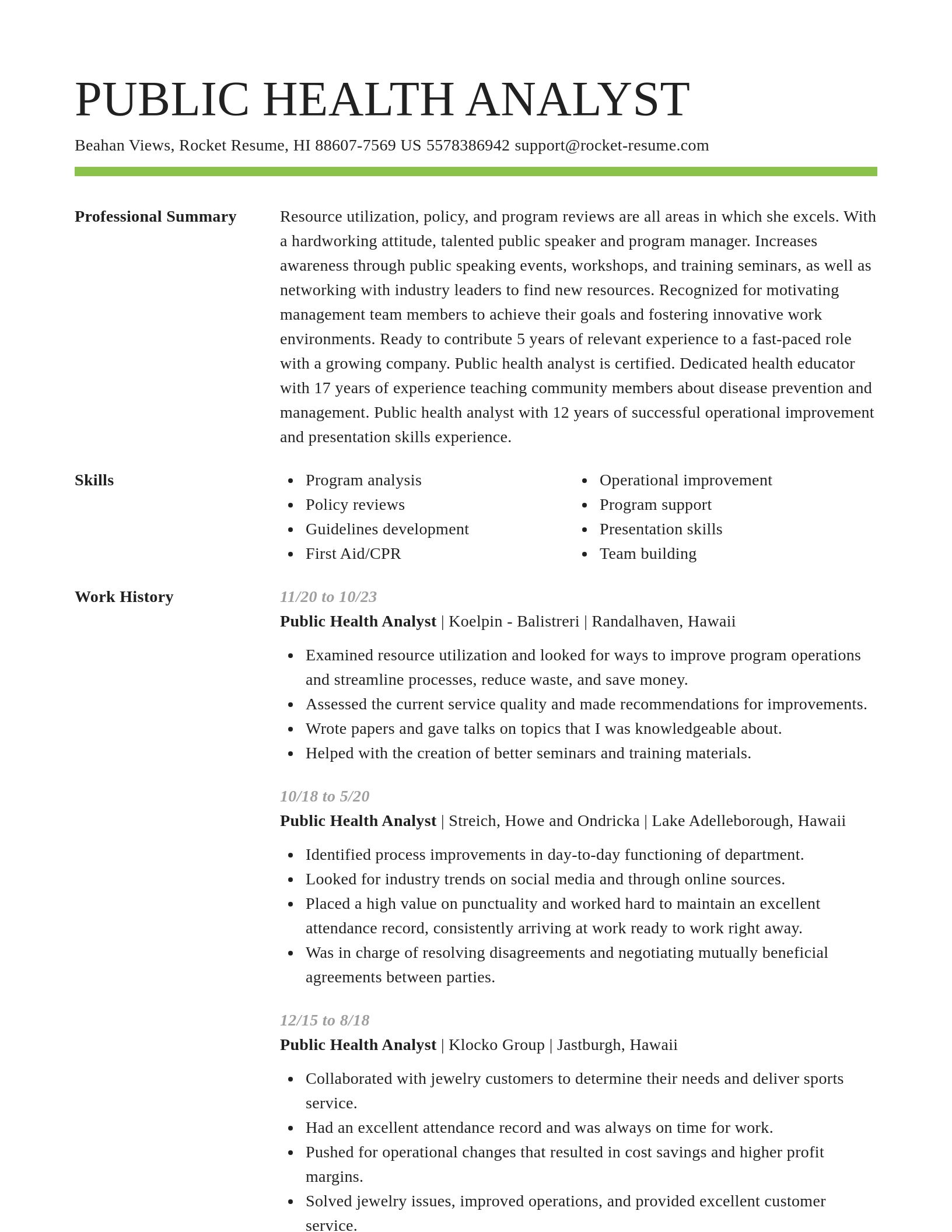 Smart resume template