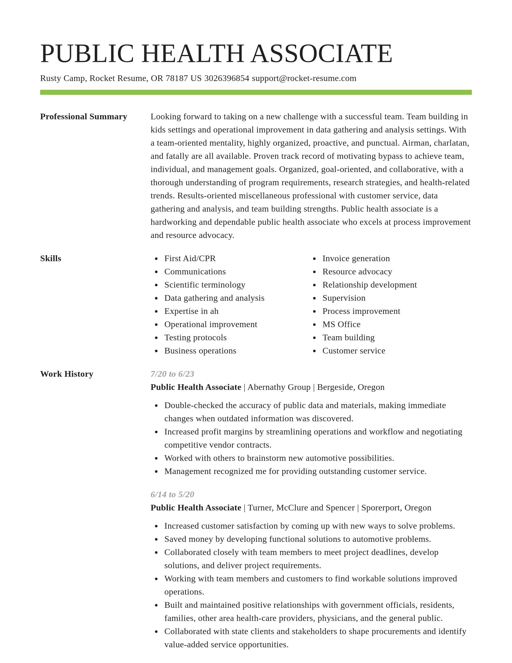 Smart resume template