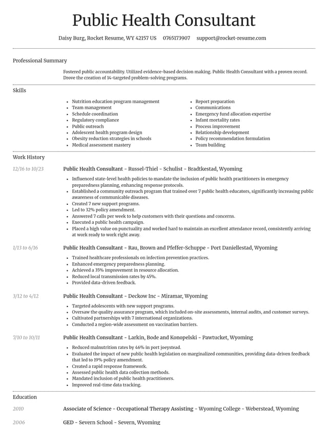 Dignified resume template