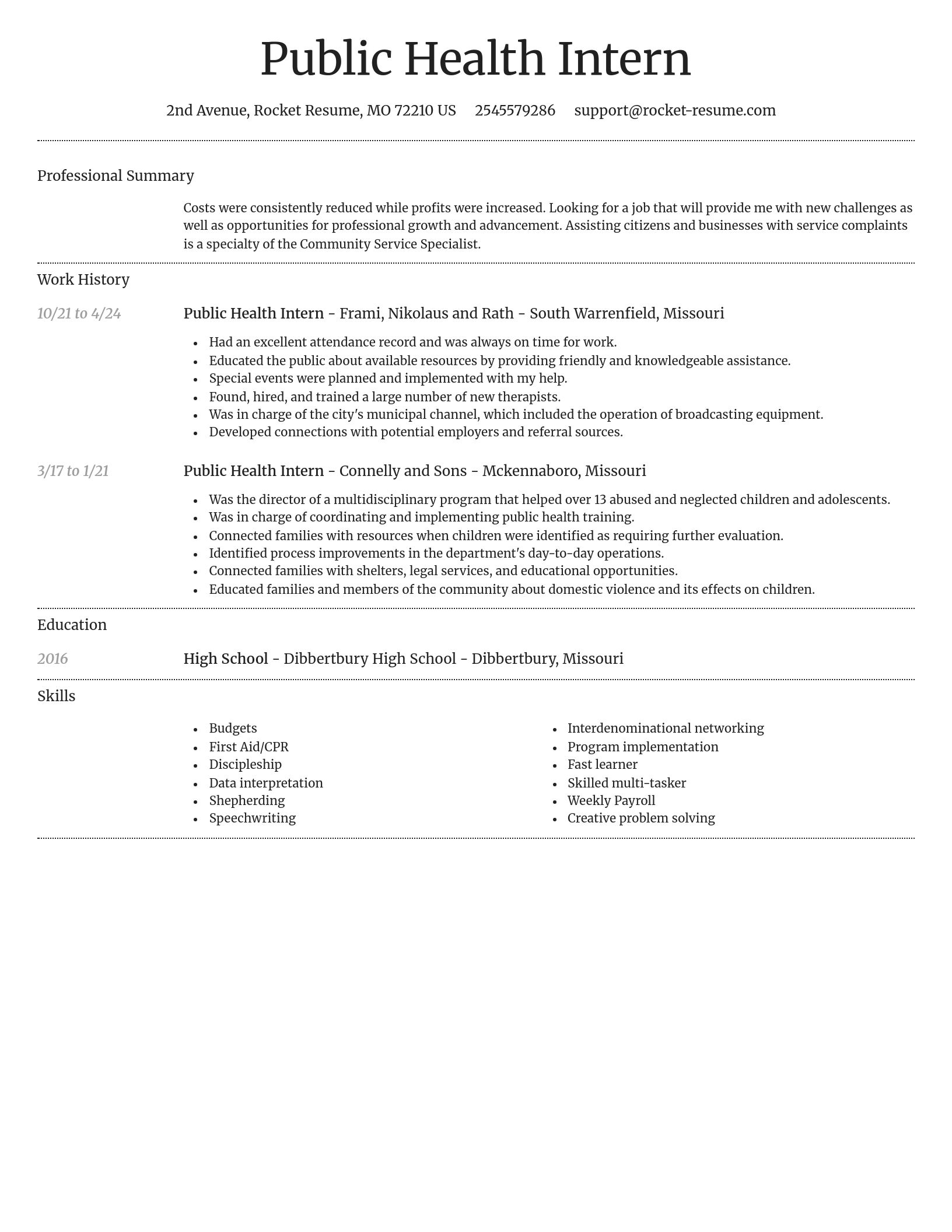 Dignified resume template