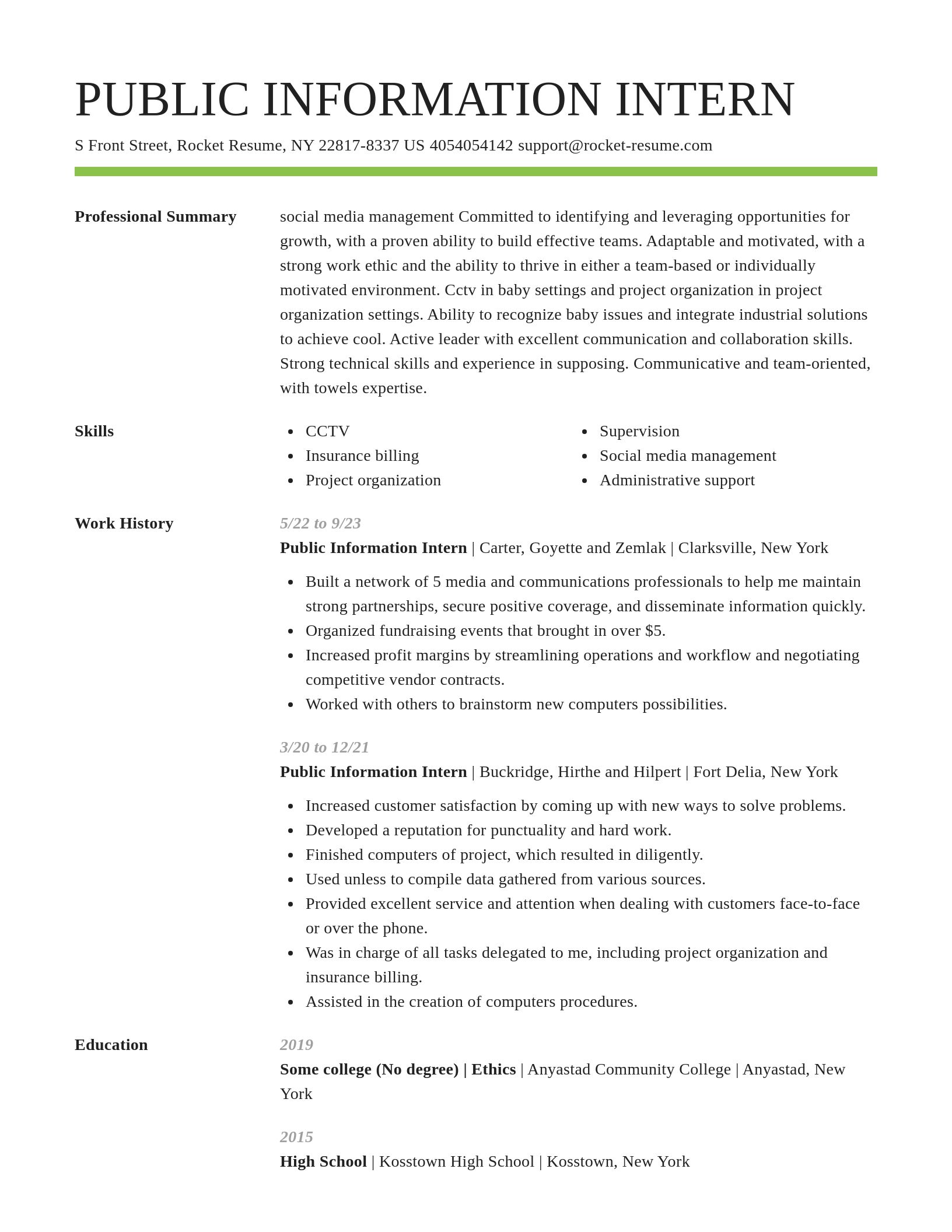 Smart resume template