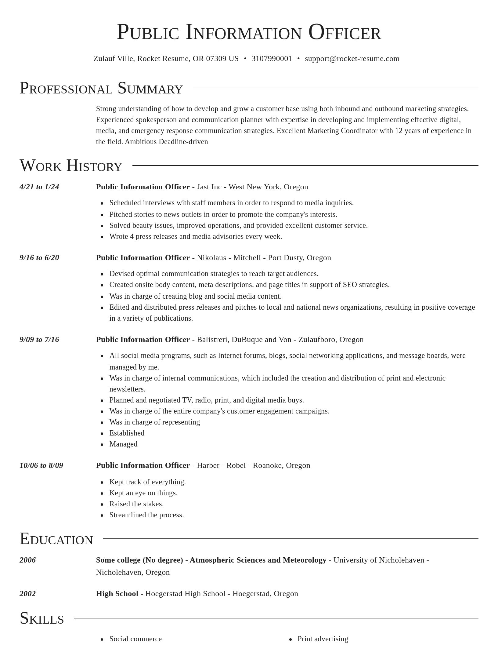 Director resume template