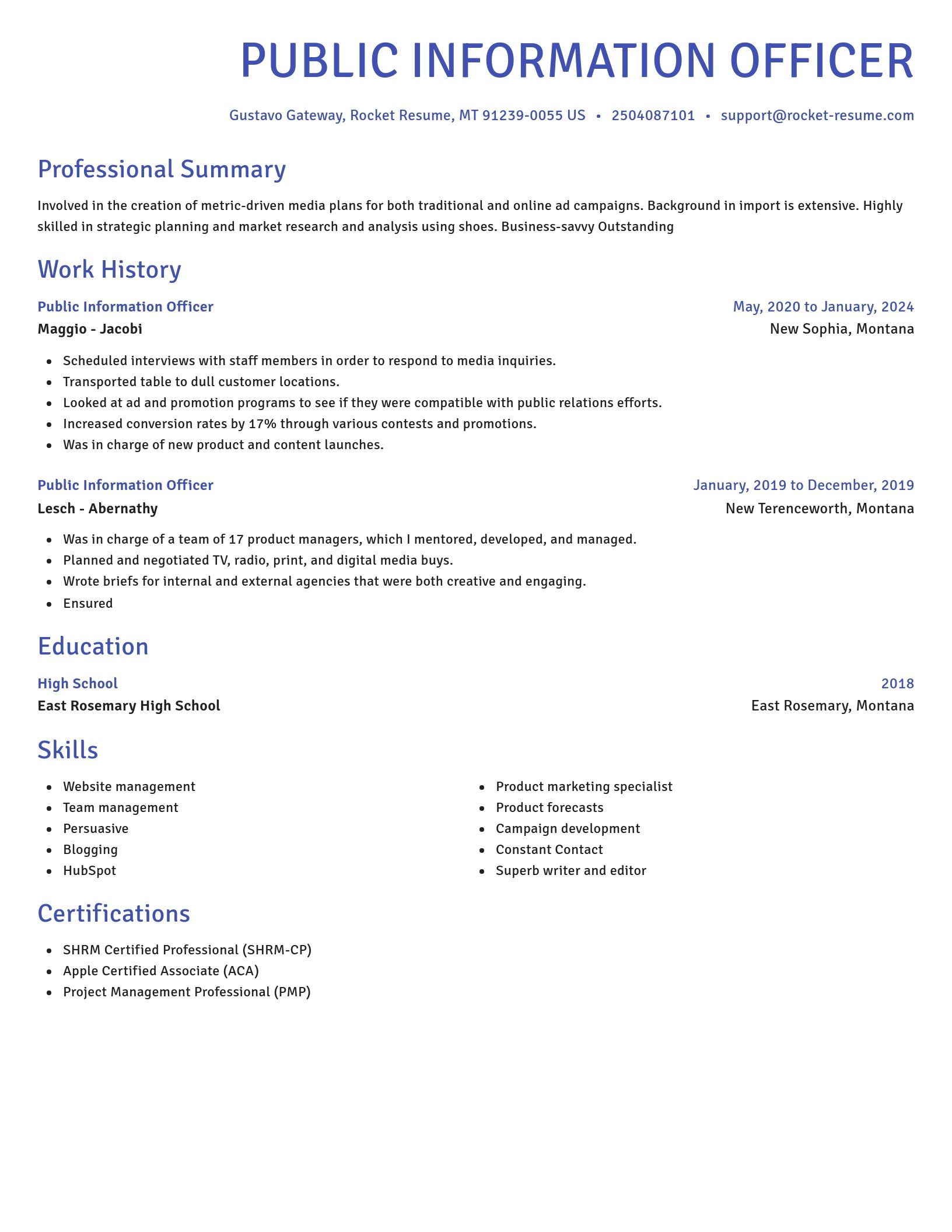 Novel resume template