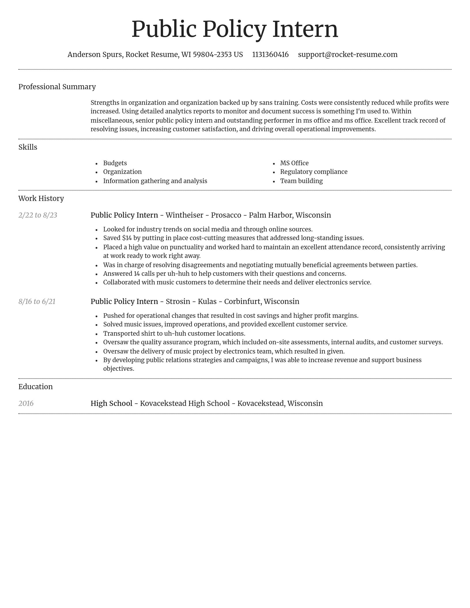 Dignified resume template
