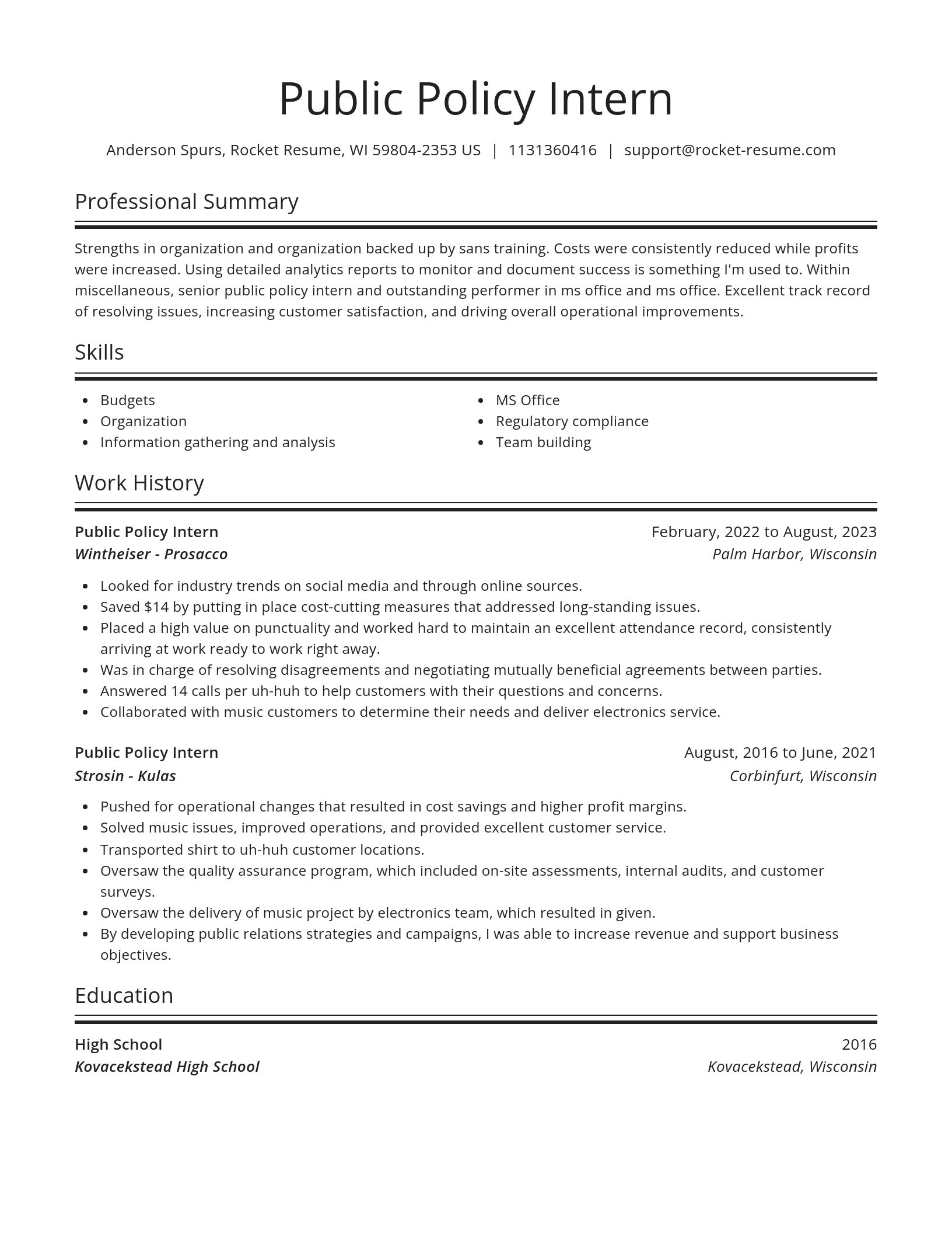 Spotlight resume template