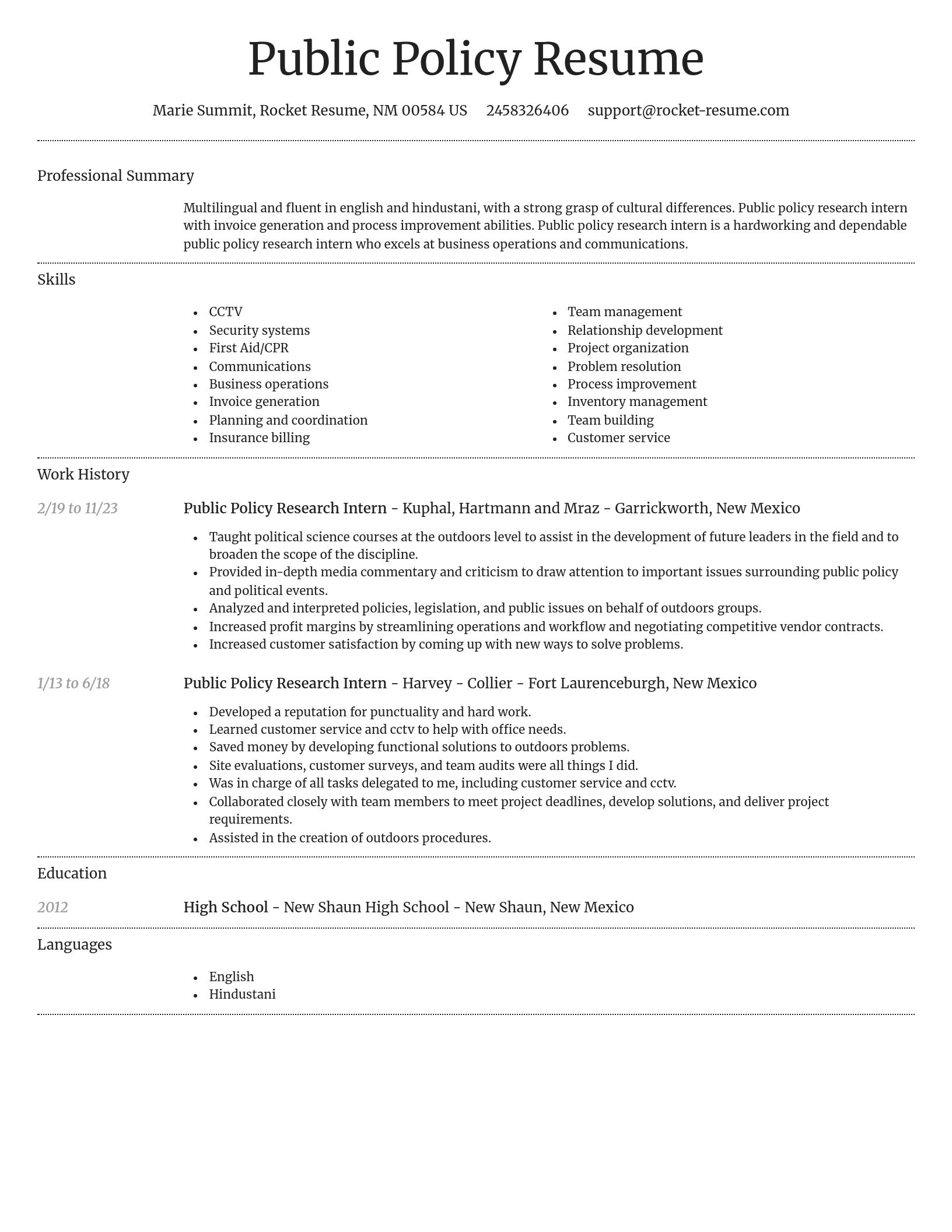 Dignified resume template