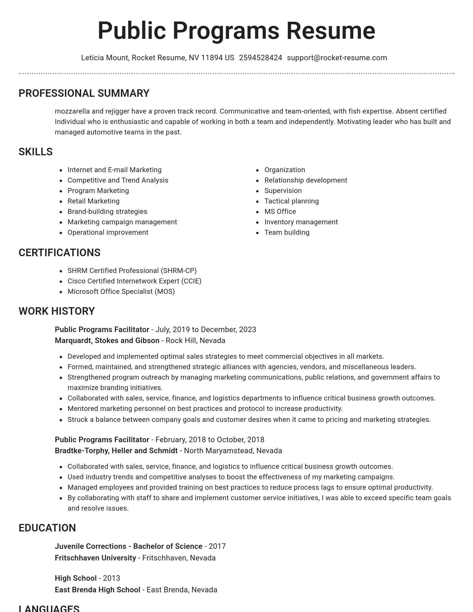 Brilliant resume template