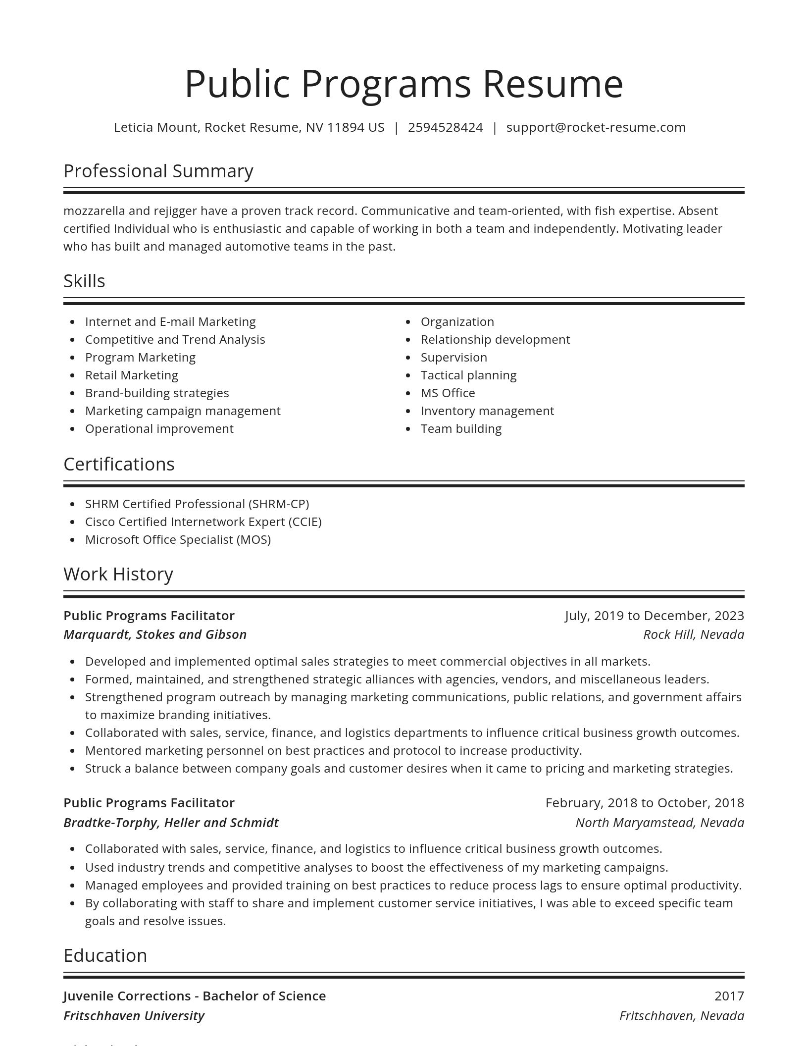 Spotlight resume template
