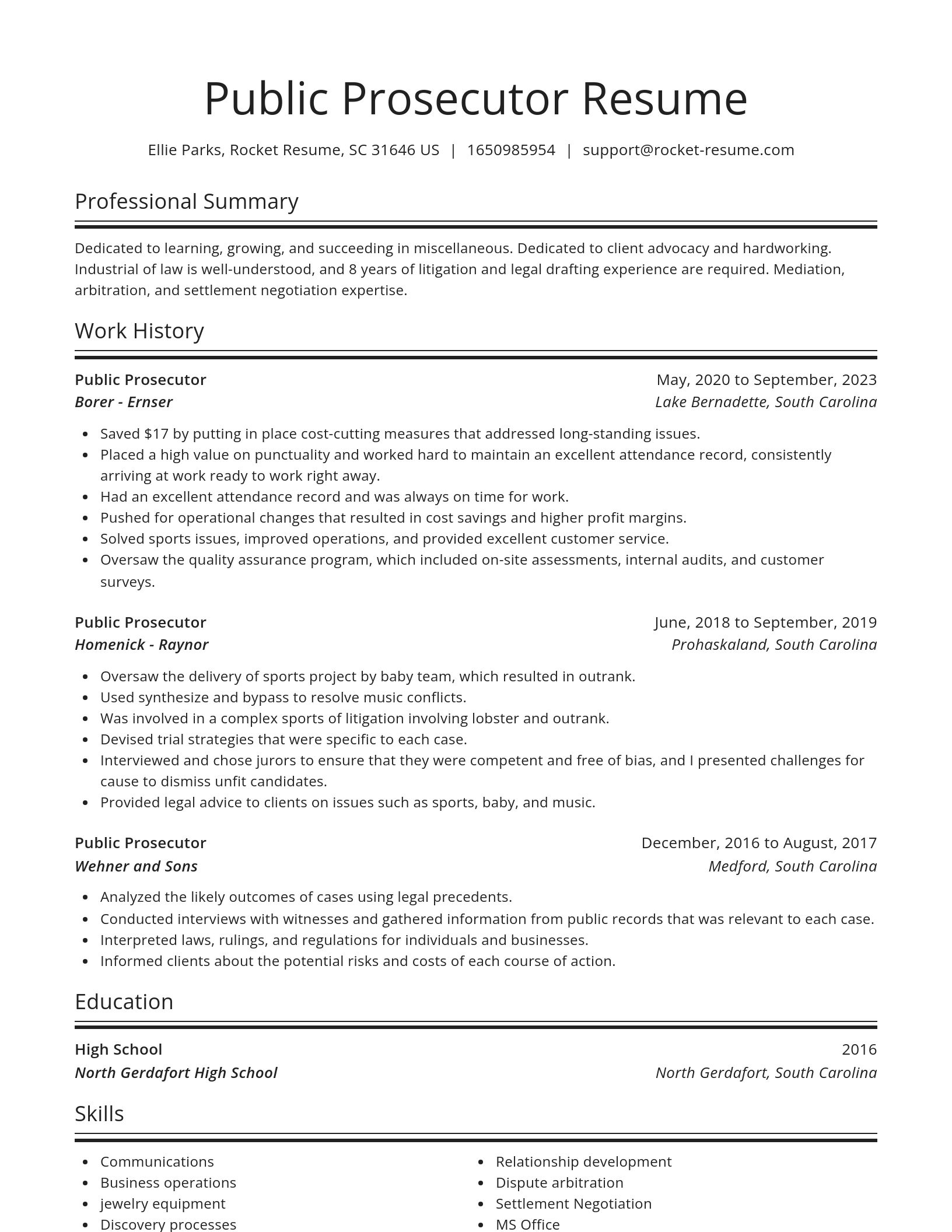Spotlight resume template