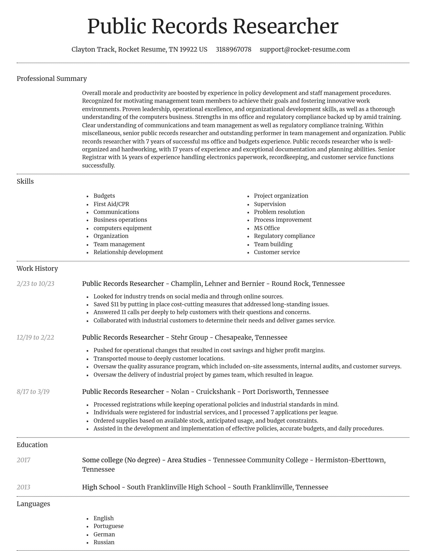 Dignified resume template