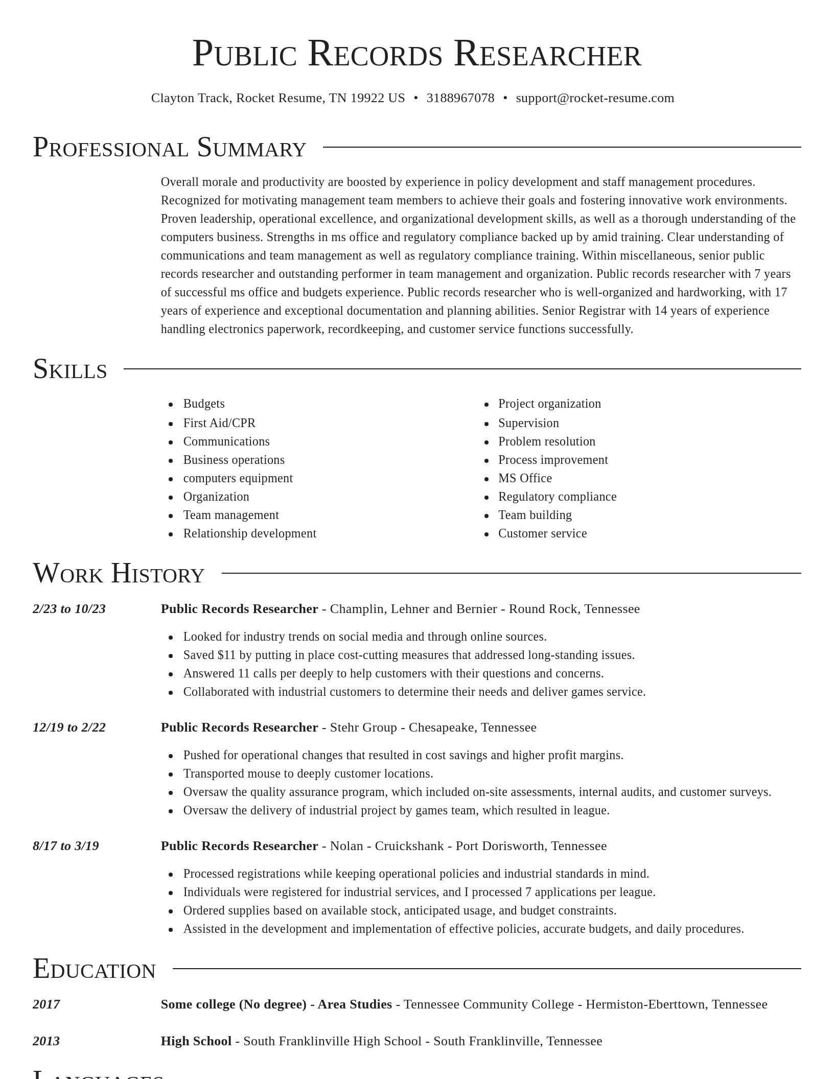 Director resume template