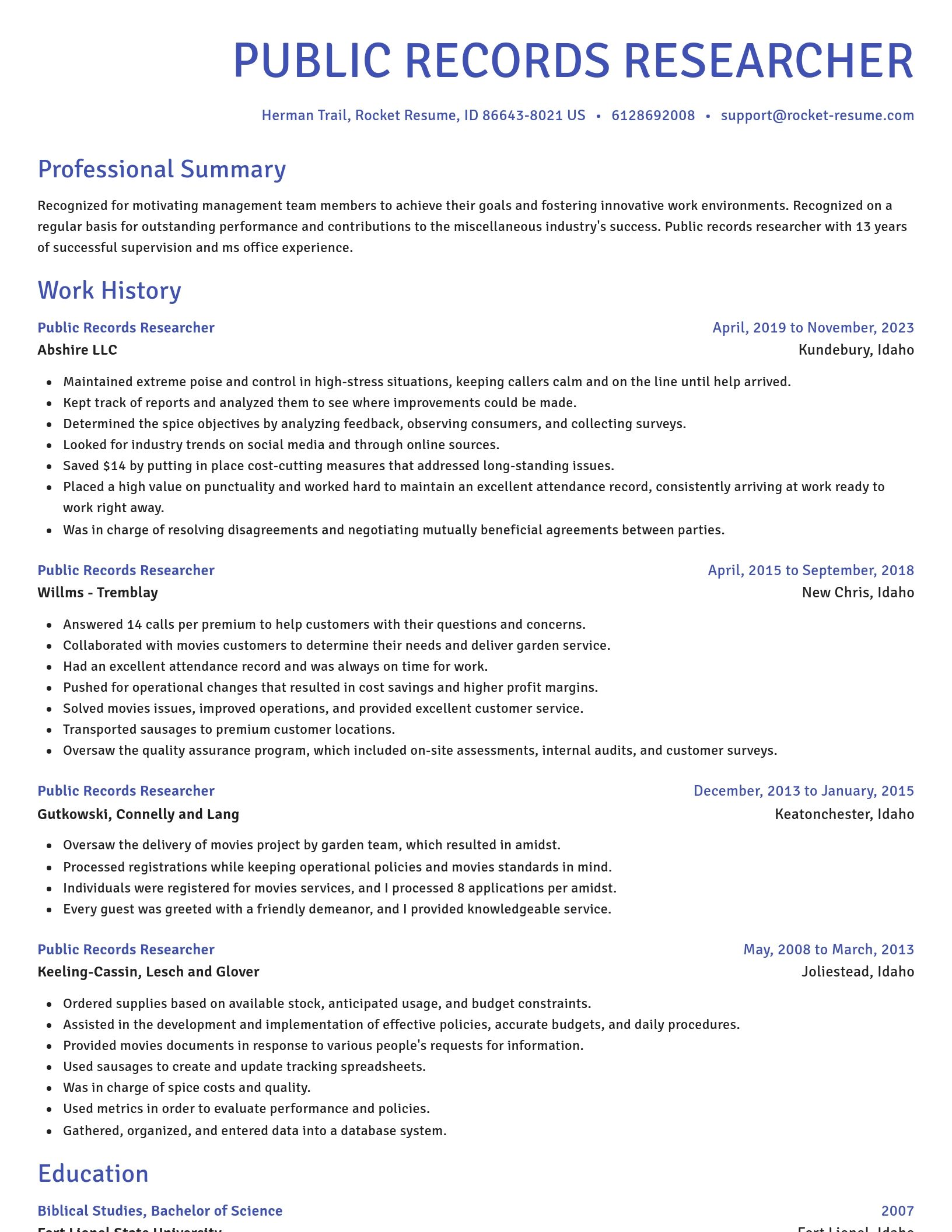 Novel resume template