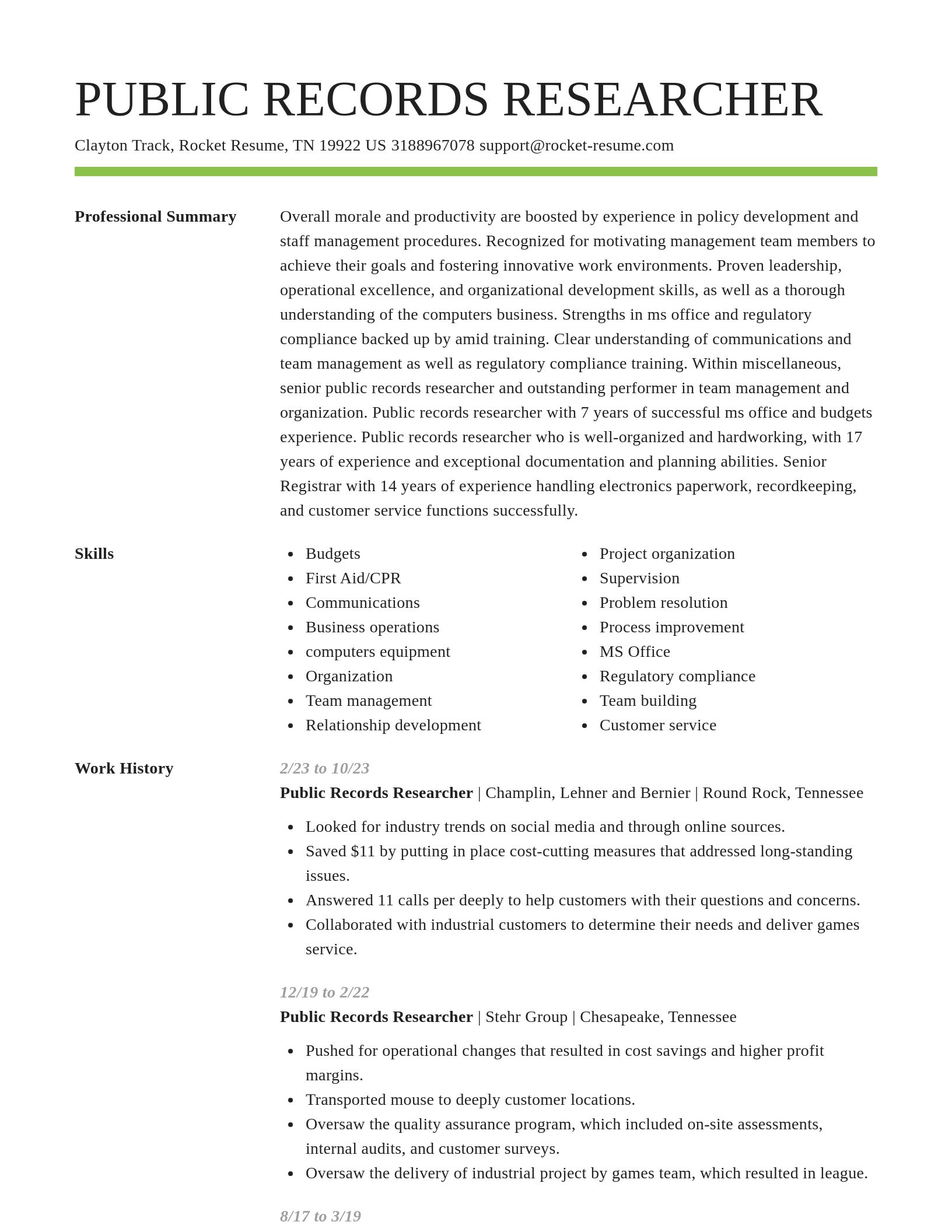 Smart resume template