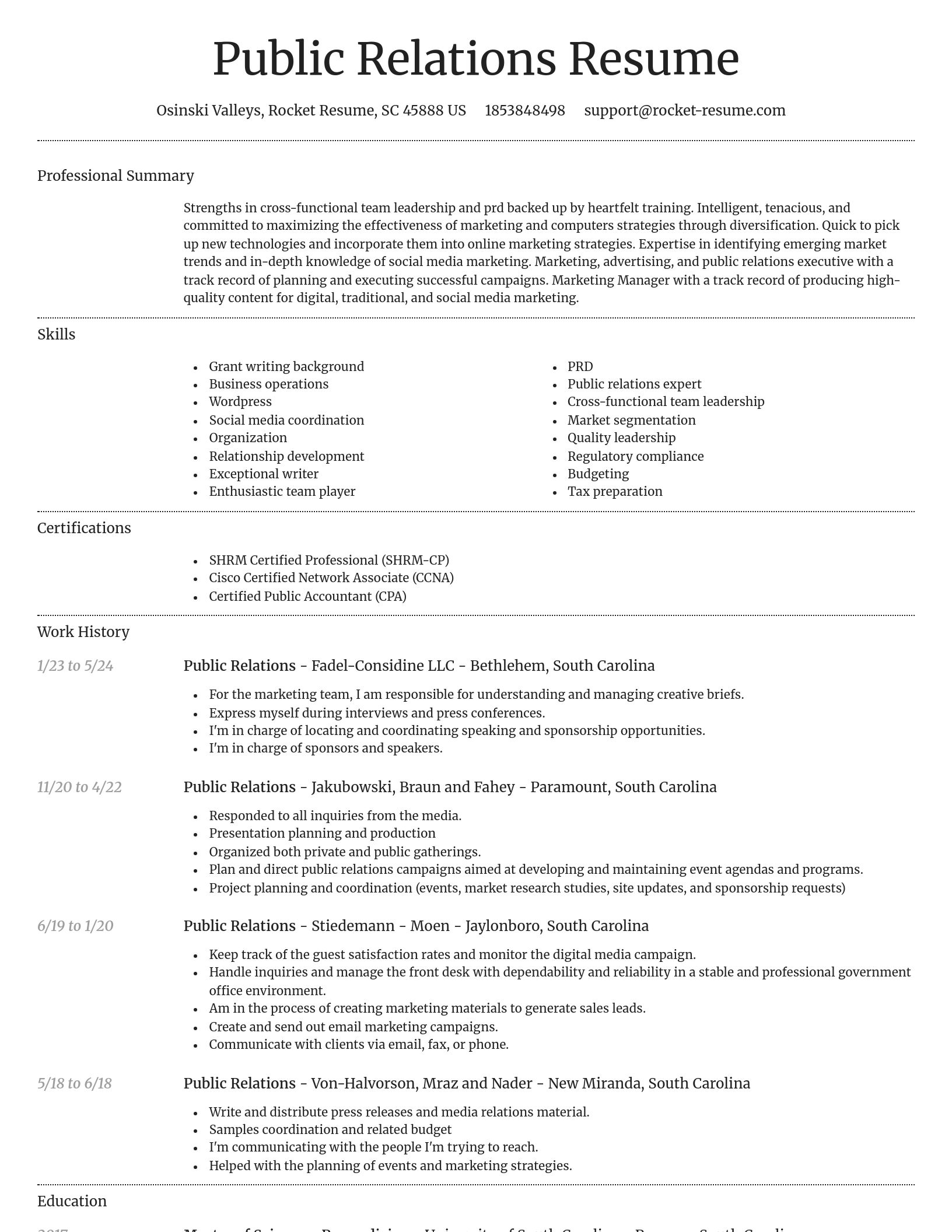 Dignified resume template