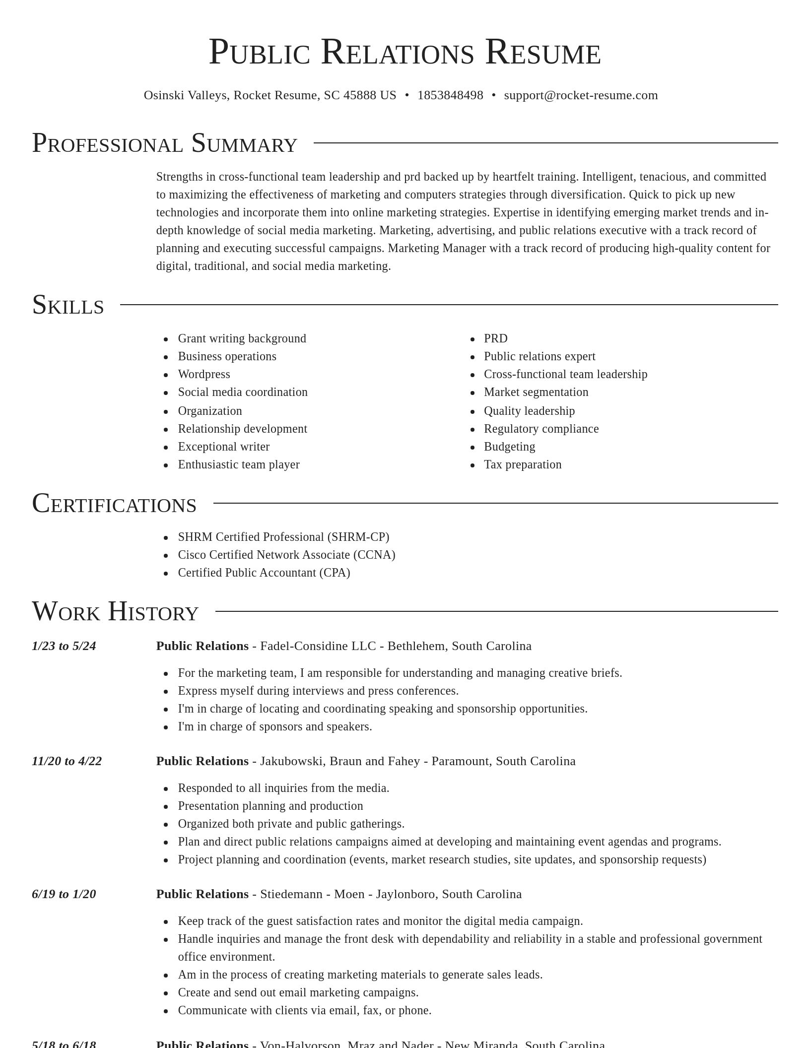 Director resume template