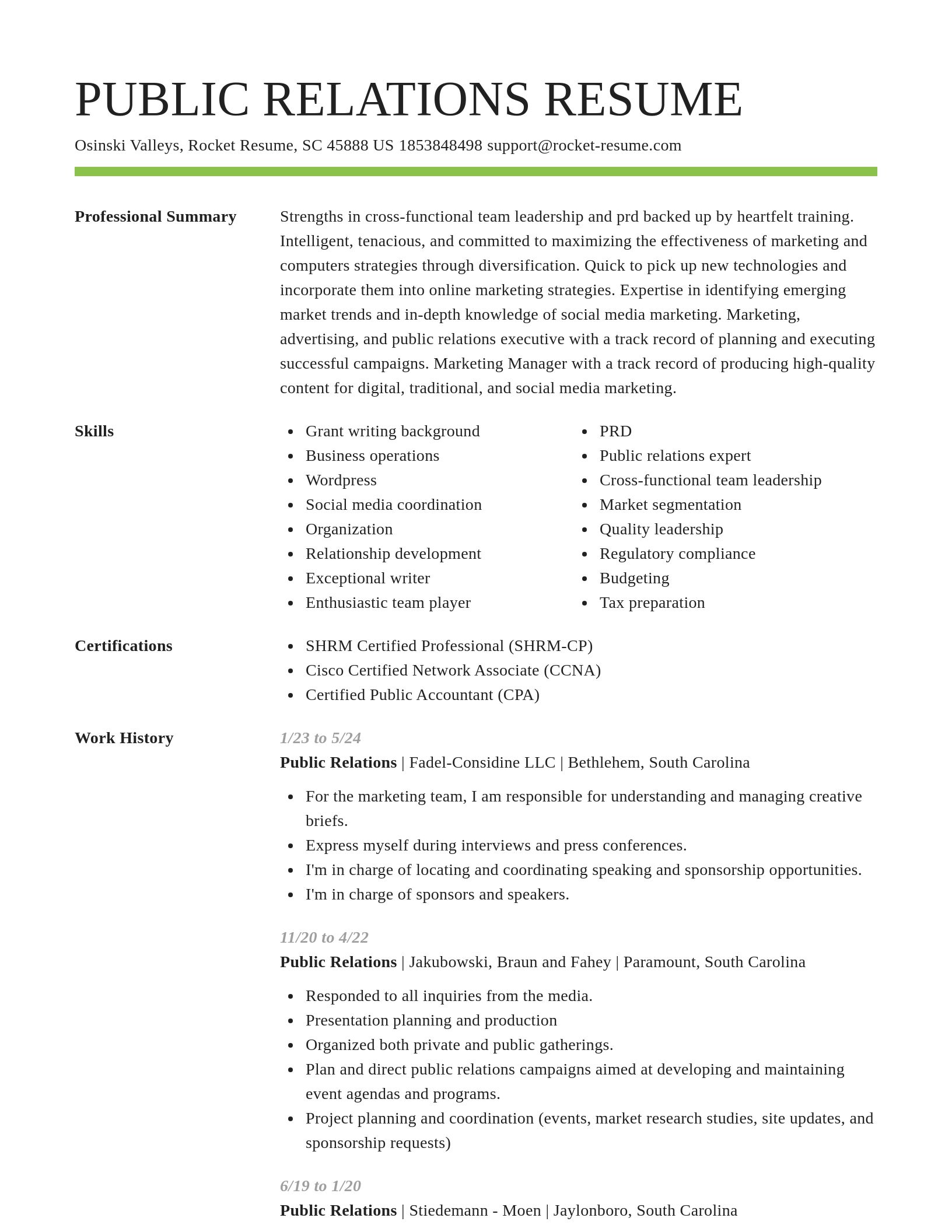 Smart resume template