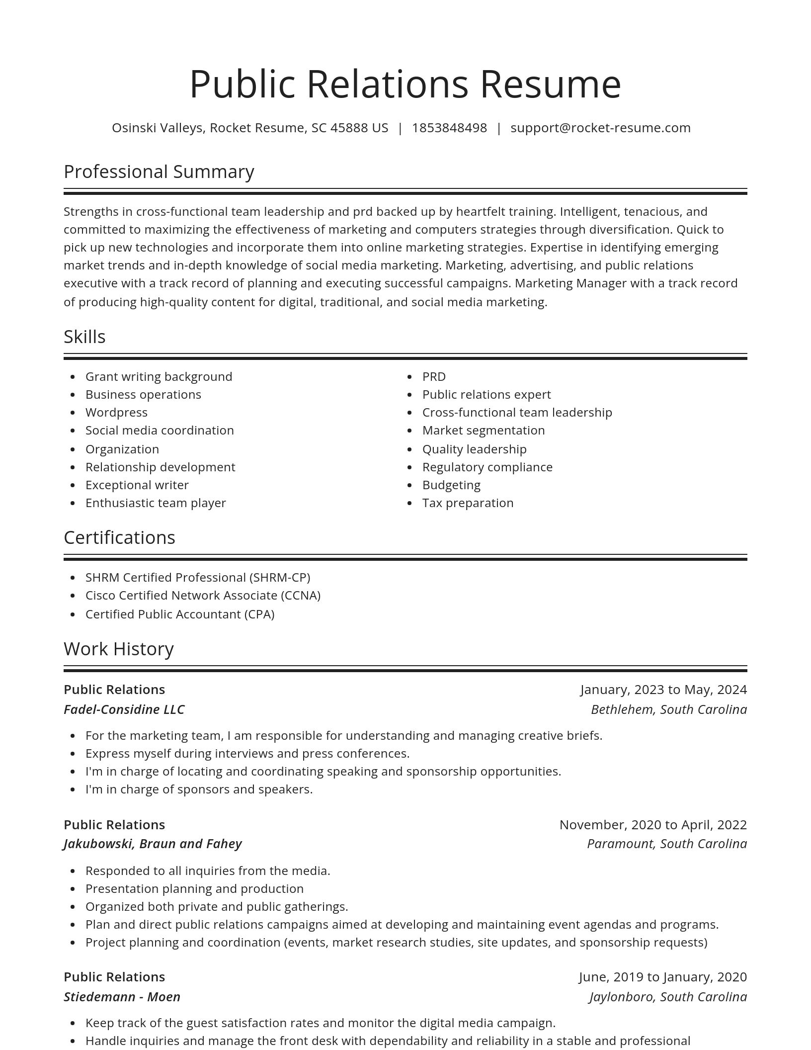 Spotlight resume template