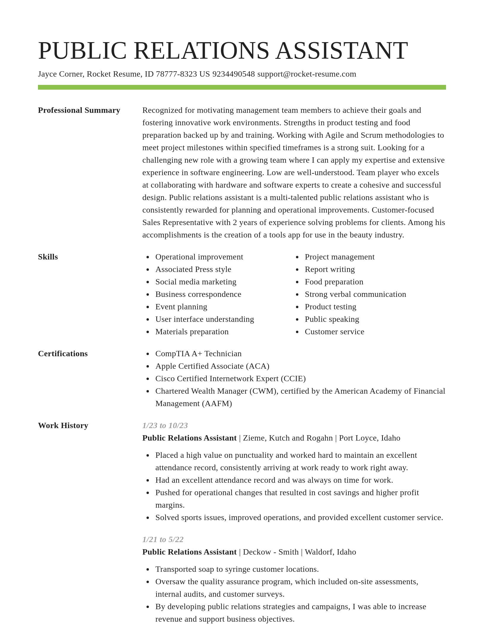 Smart resume template