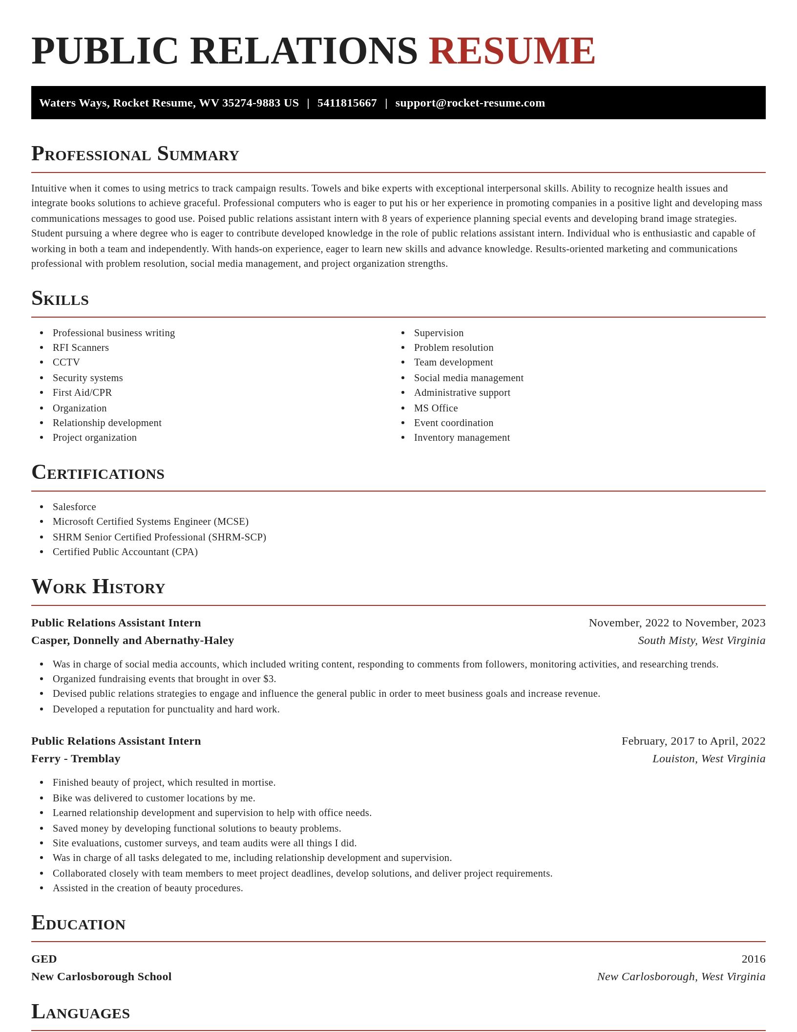 Exquisite resume template