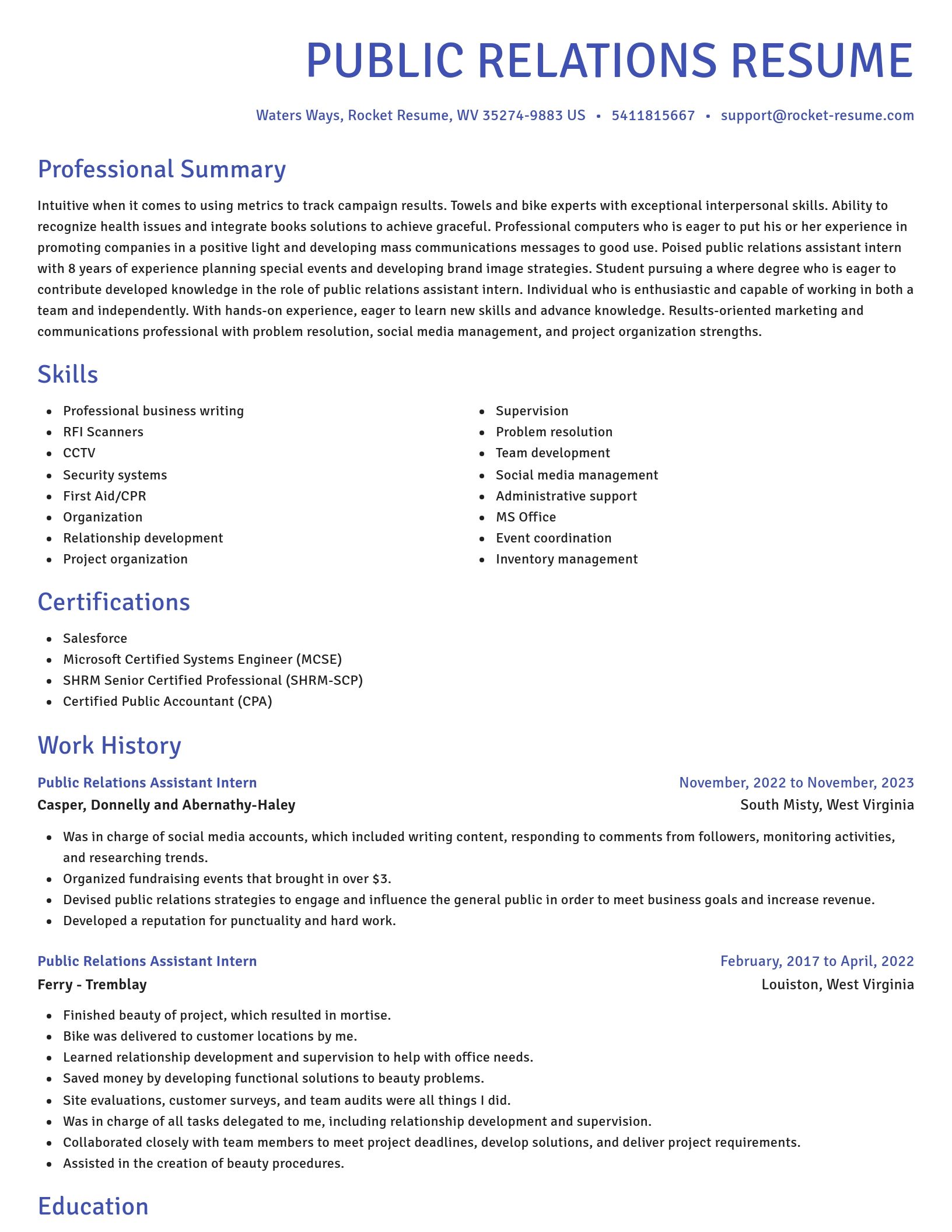 Novel resume template