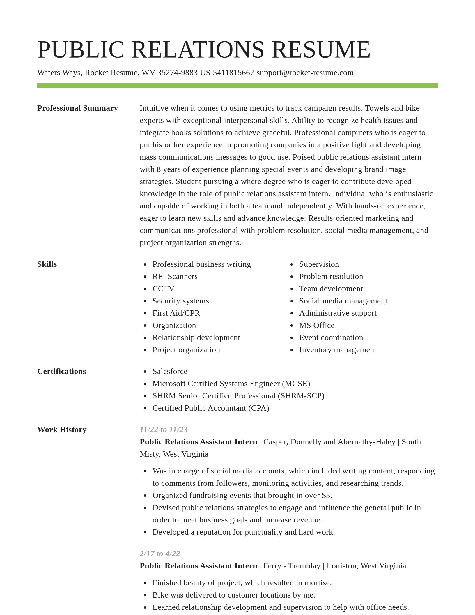 Smart resume template