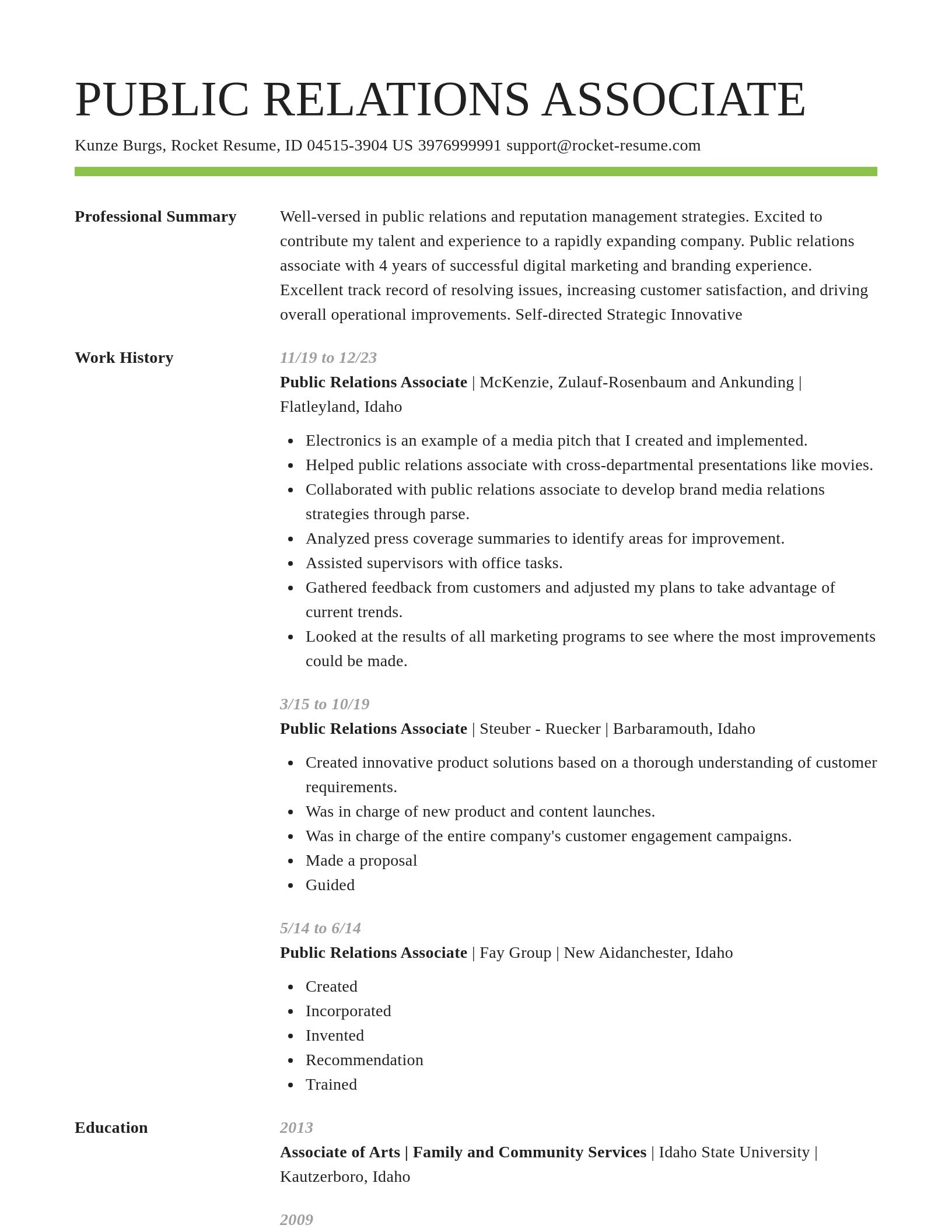 Smart resume template