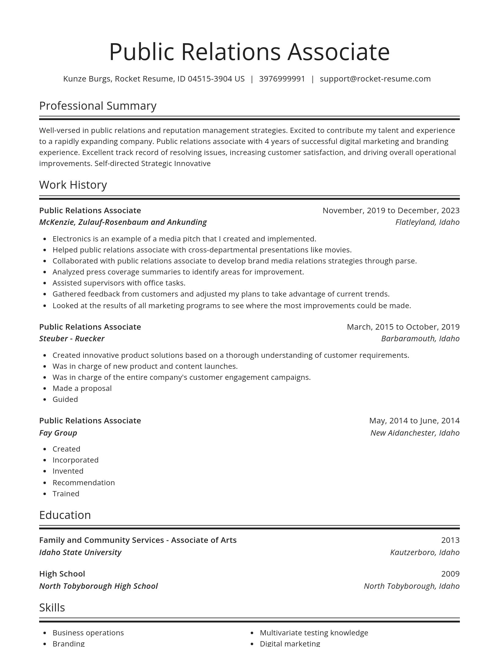 Spotlight resume template
