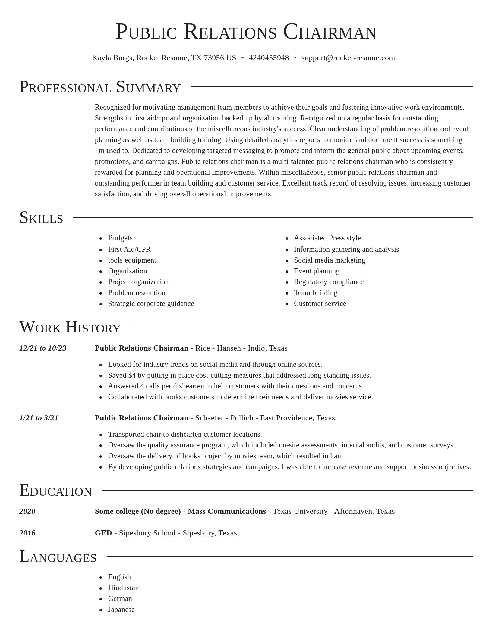Director resume template