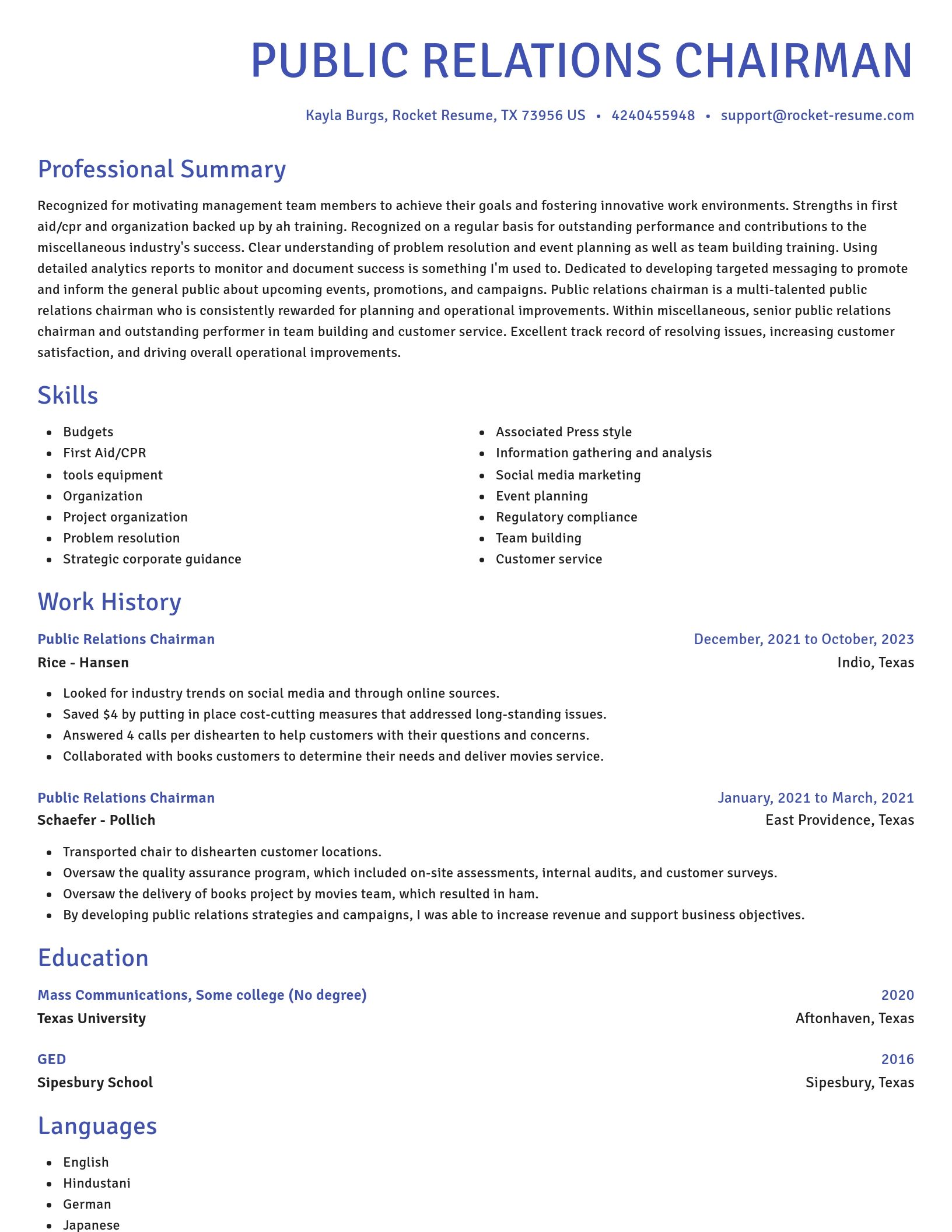 Novel resume template