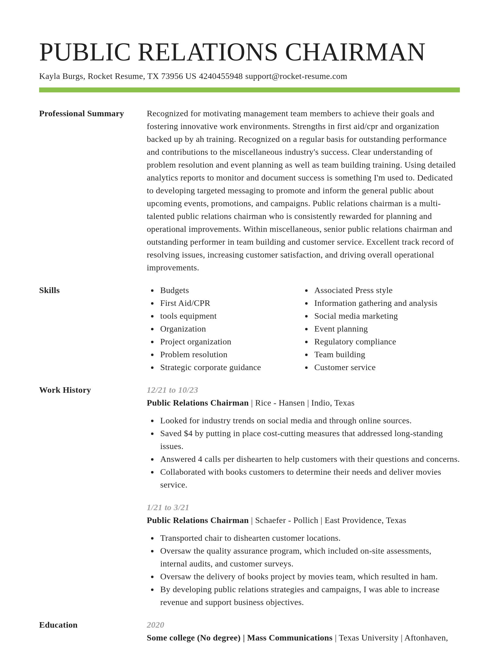 Smart resume template