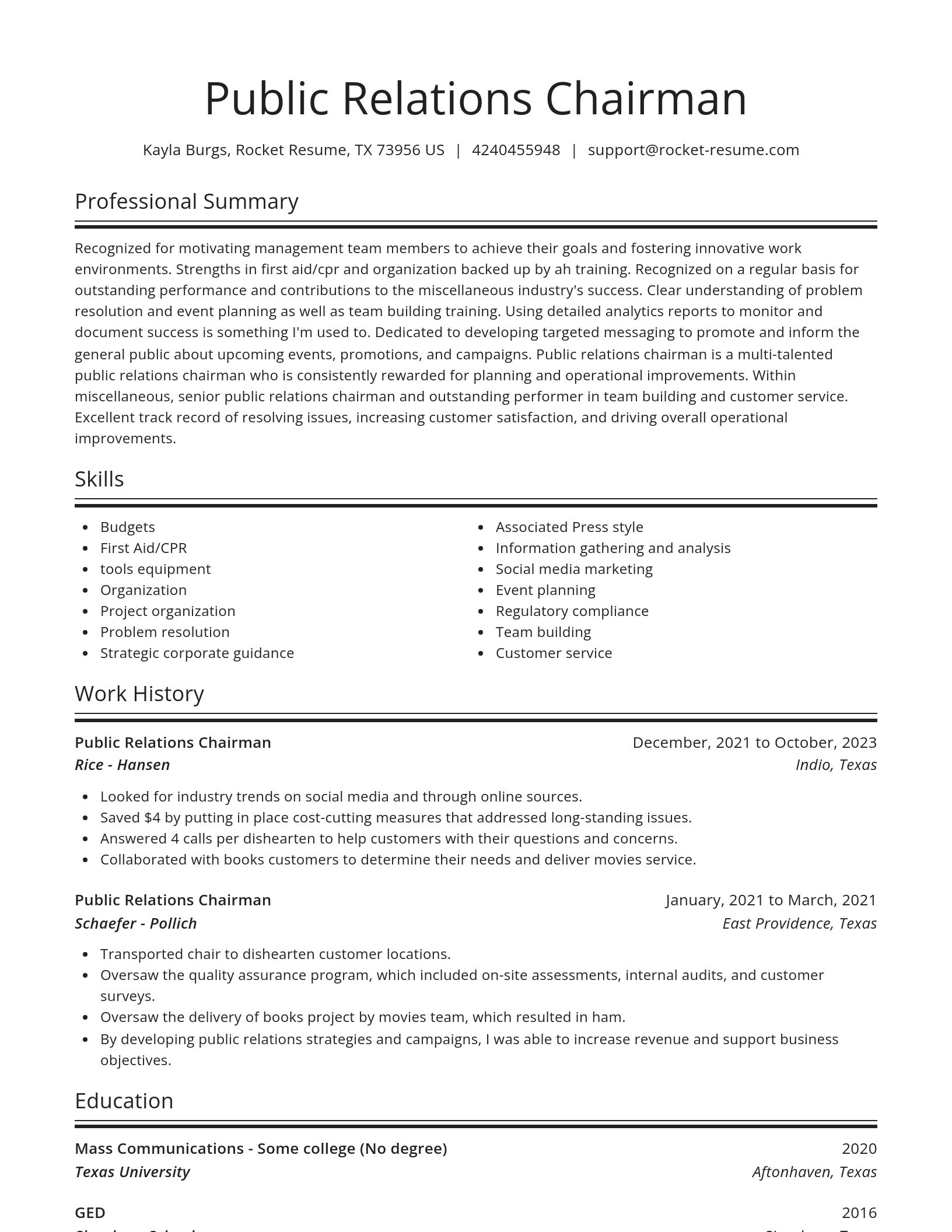 Spotlight resume template