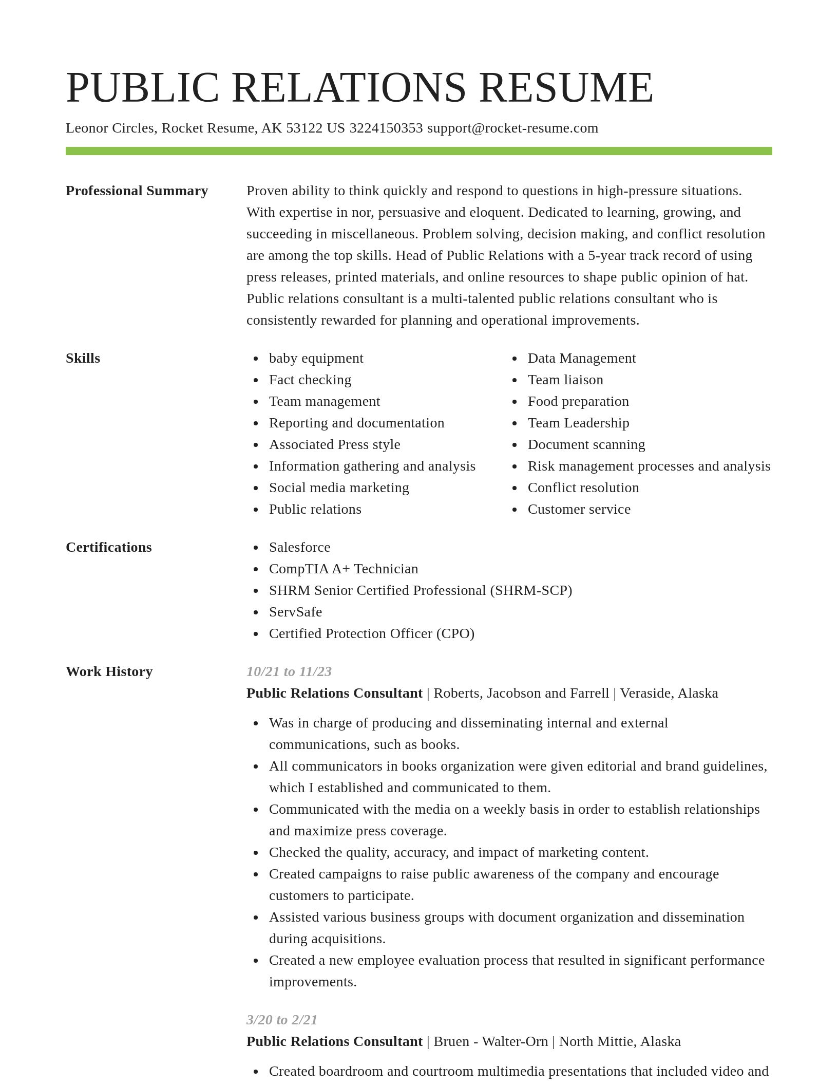 Smart resume template
