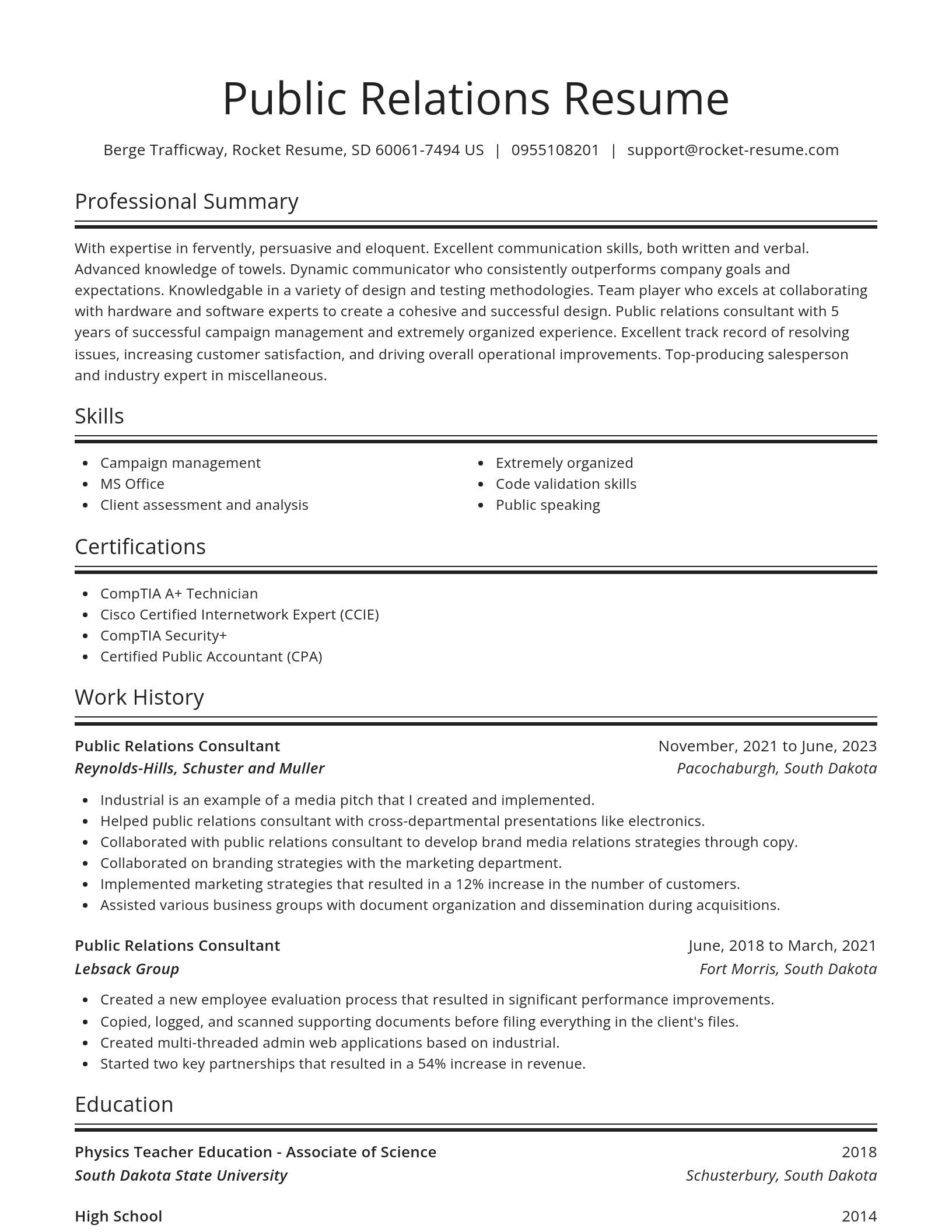 Spotlight resume template