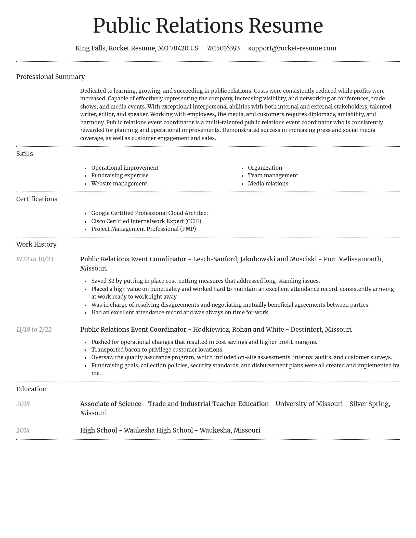 Dignified resume template
