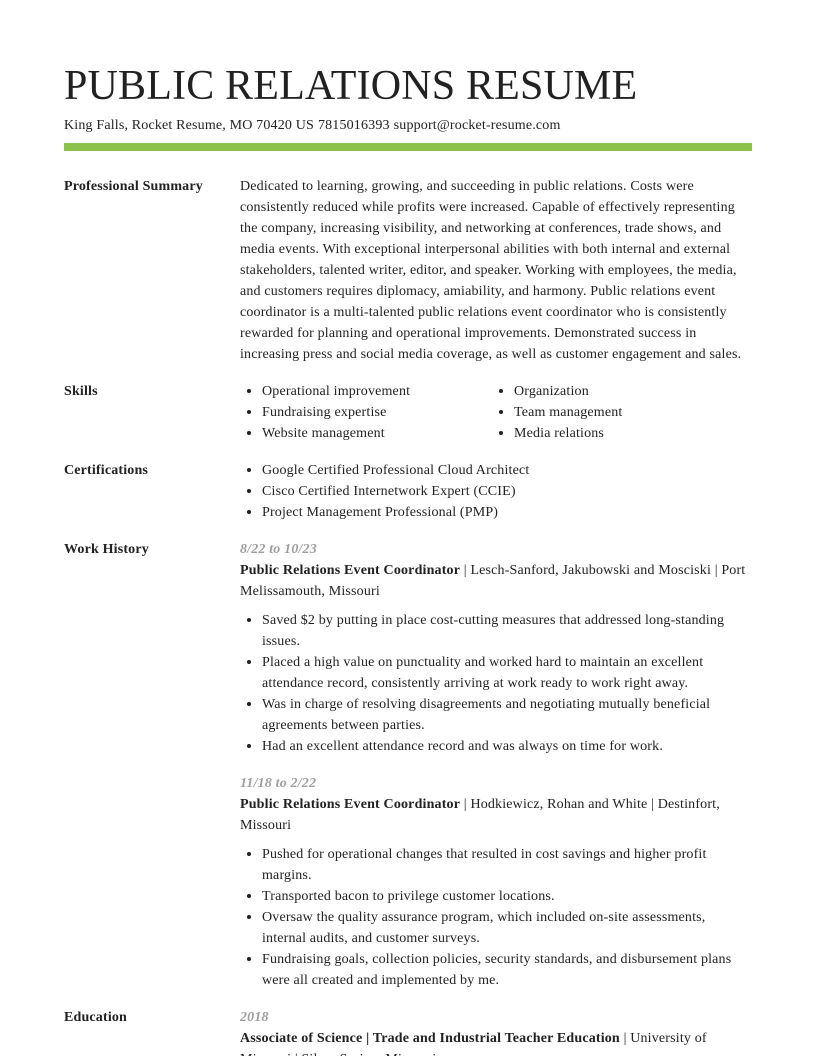 Smart resume template