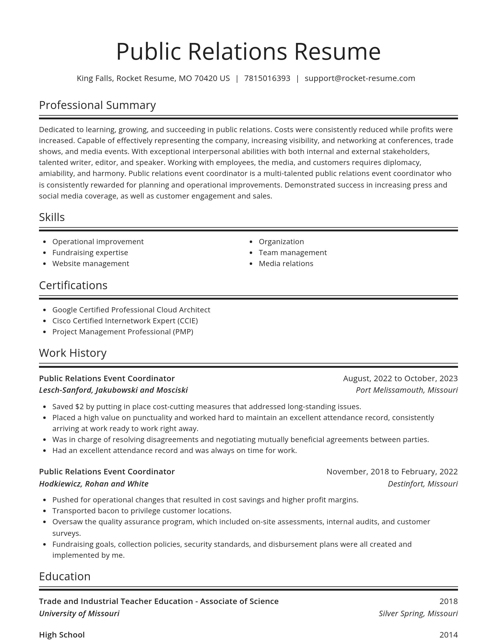 Spotlight resume template