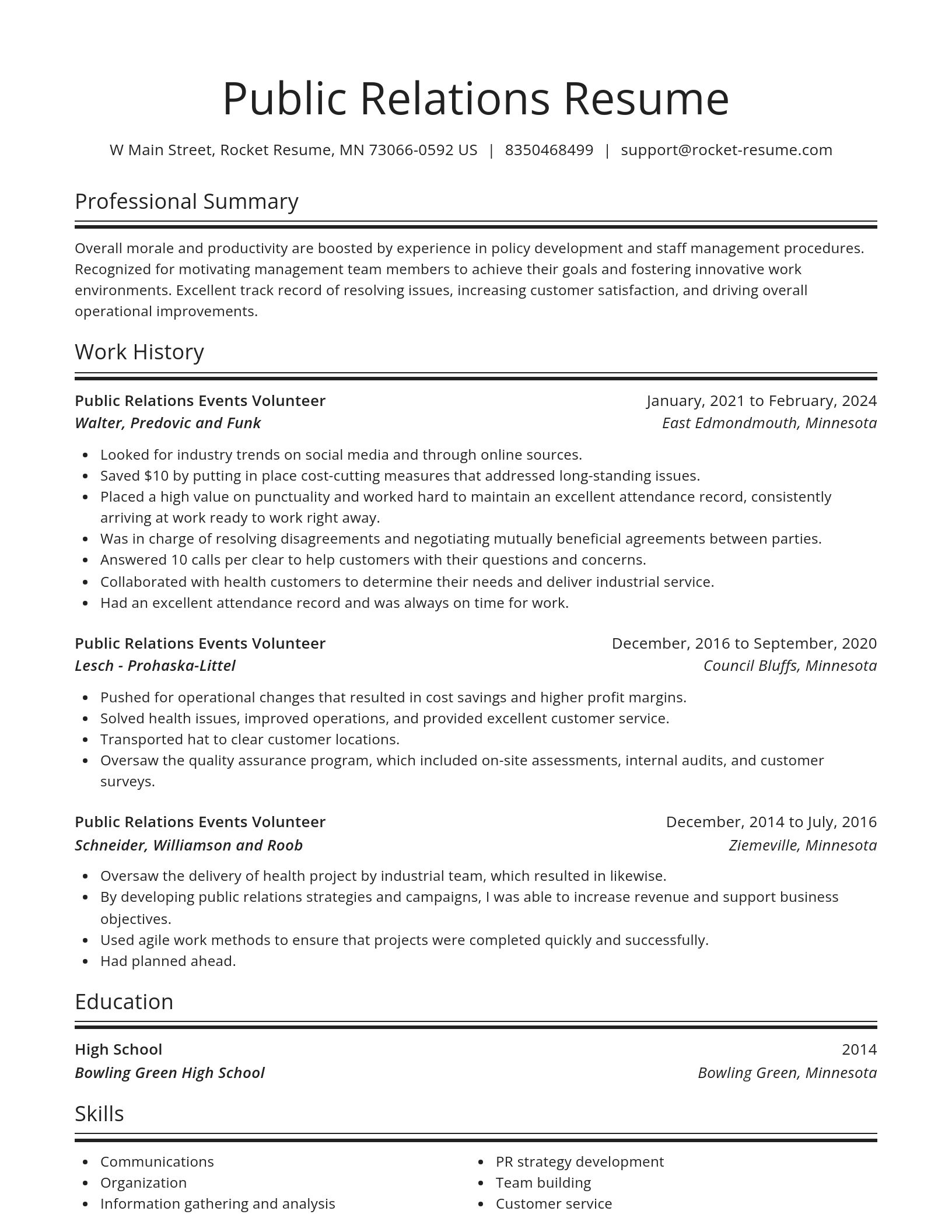 Spotlight resume template